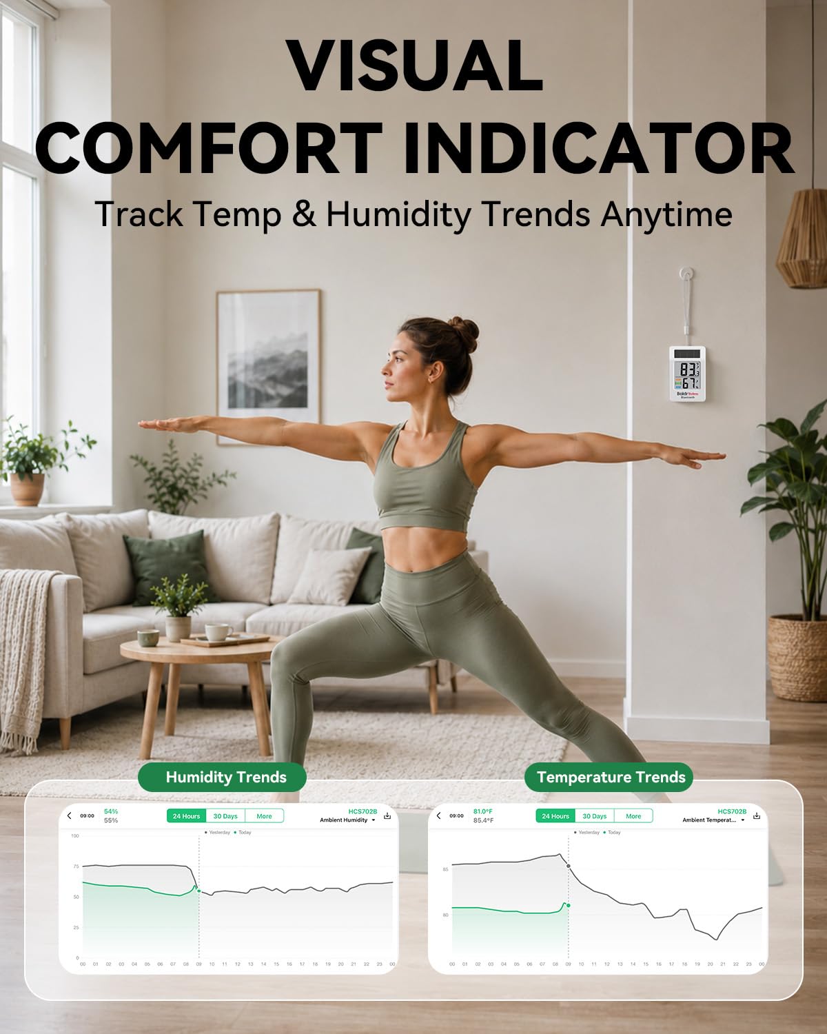 Bluetooth Thermometer Hygrometer 3 Pack, Indoor Room Humidity Meter