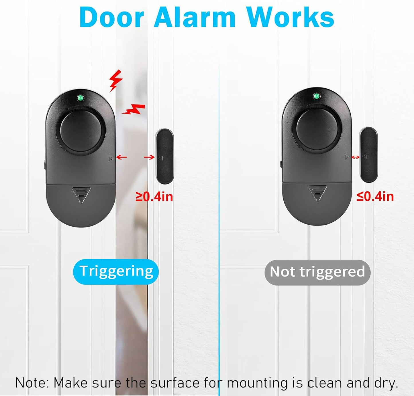 Door Window Alarm, Toeeson 120DB Pool Alarms for Kids Safety, Window Alarms for Home Security(6 Pack)