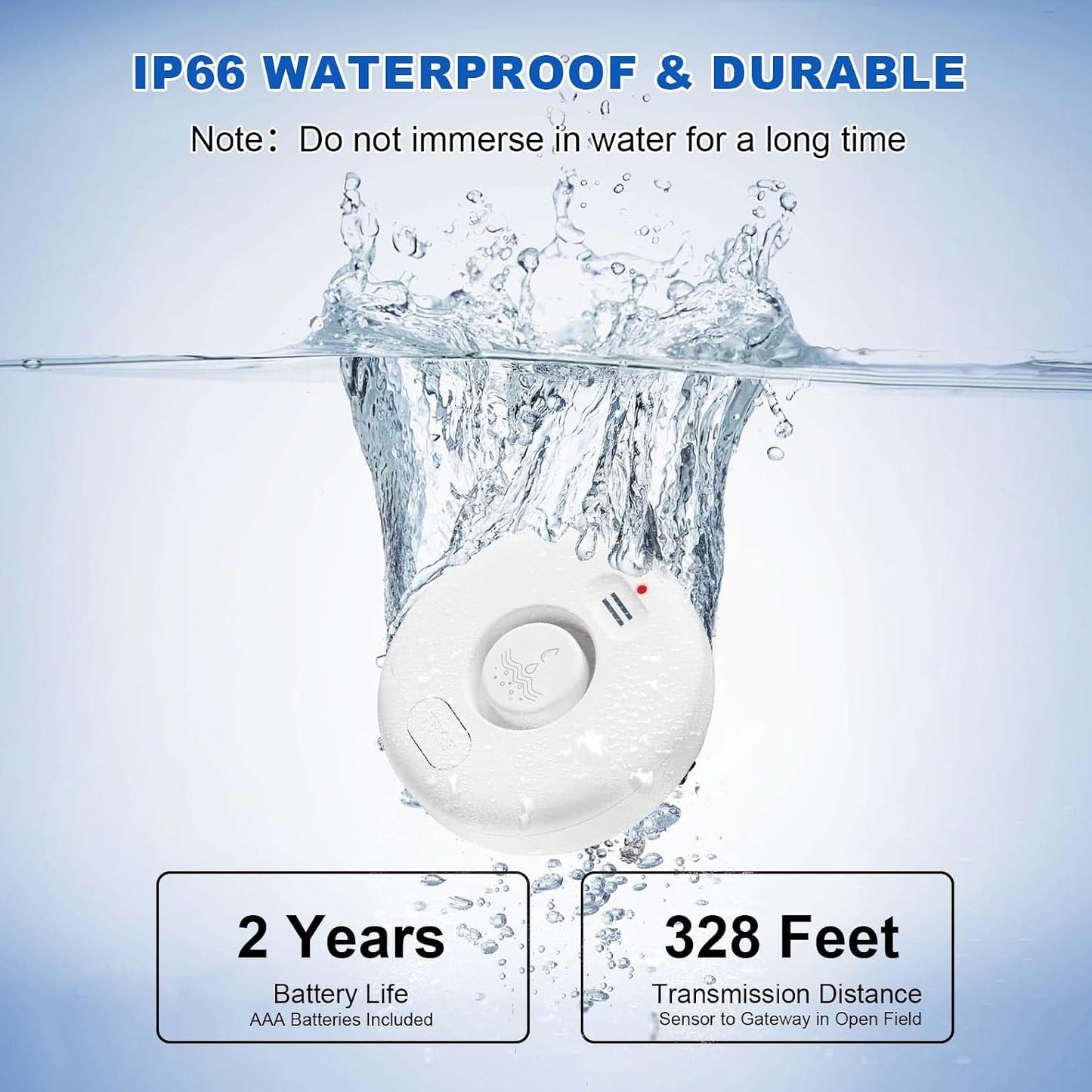 WiFi Water Leak Detectors 5 Pack, 120dB Adjustable Loud Water Leak Sensor, Wireless Wi-Fi Water Leak & Drip Alarm, App Alerts, 5 Water Alarm Sensors & 1 Hub for Home Kitchen, Bathroom, Sink, Laundry