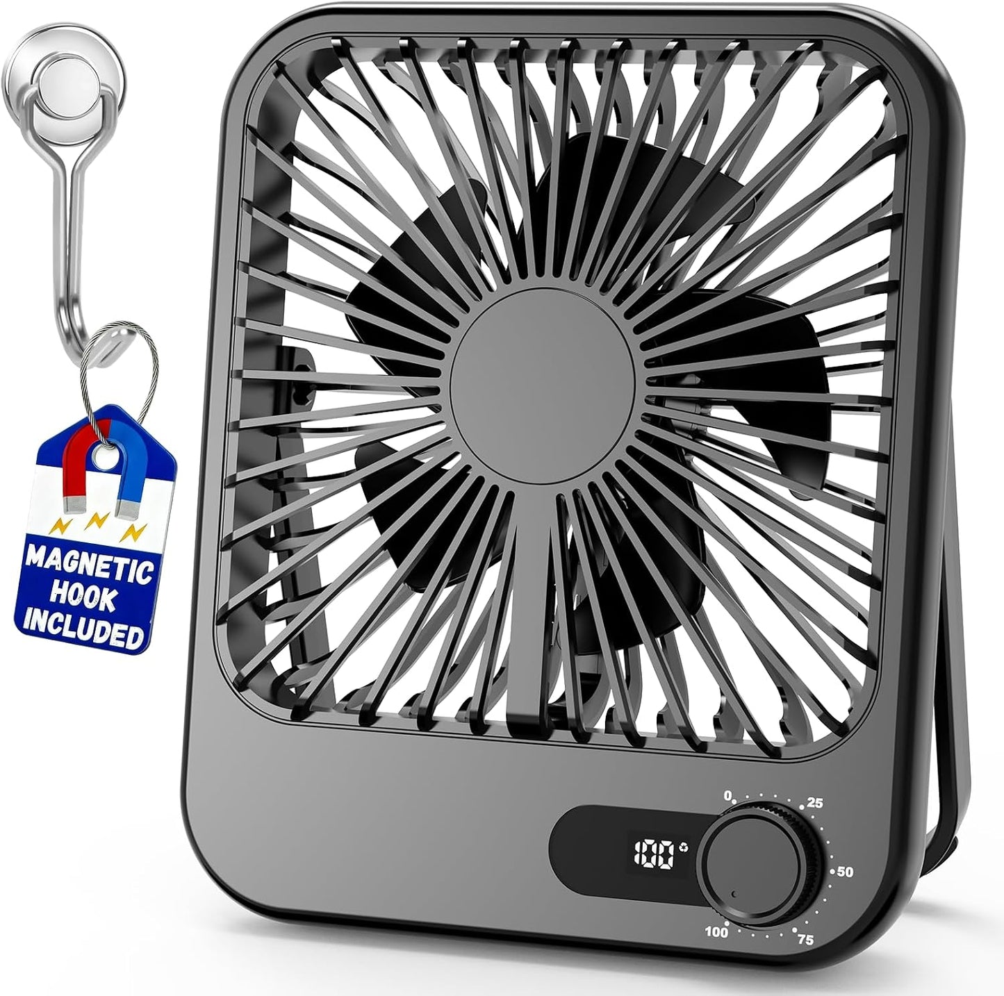 Portable Fan Rechargeable- 4000mAh mall Mini Desk Fan 100 Speed Wind Adjustable, Mini Silent Battery Powered Personal Desktop Fan for Bedroom Bedside, Office, Travel Essentials