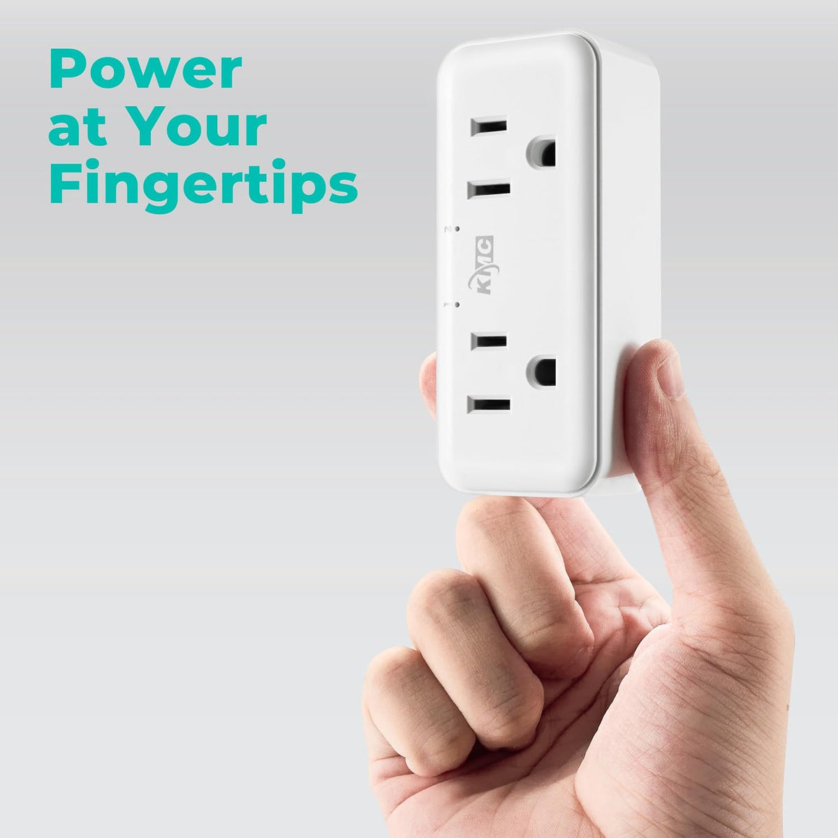 KMC Smart Plug Duo 4-Pack, 2-Outlet Wall Plug Extender, Smart Outlet Splitter for Smart Home, Compatible with Google & Alexa, No Hub Required, WiFi Outlet, White
