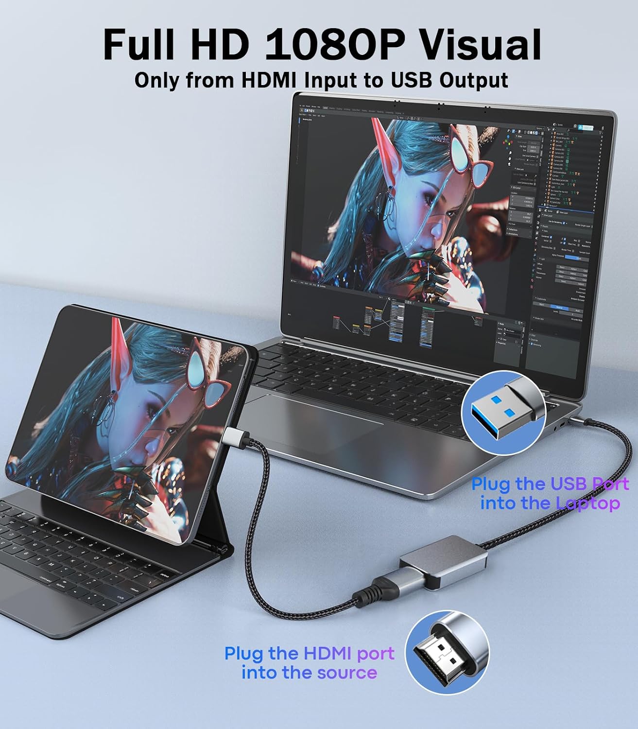 4K HDMI to USB 3.0 Video Capture Card, 1080P 60FPS for Recording, Streaming & Gaming, Plug & Play, Low Latency, Compatible with PS5, Switch 2, Xbox, Quest 3, Camera