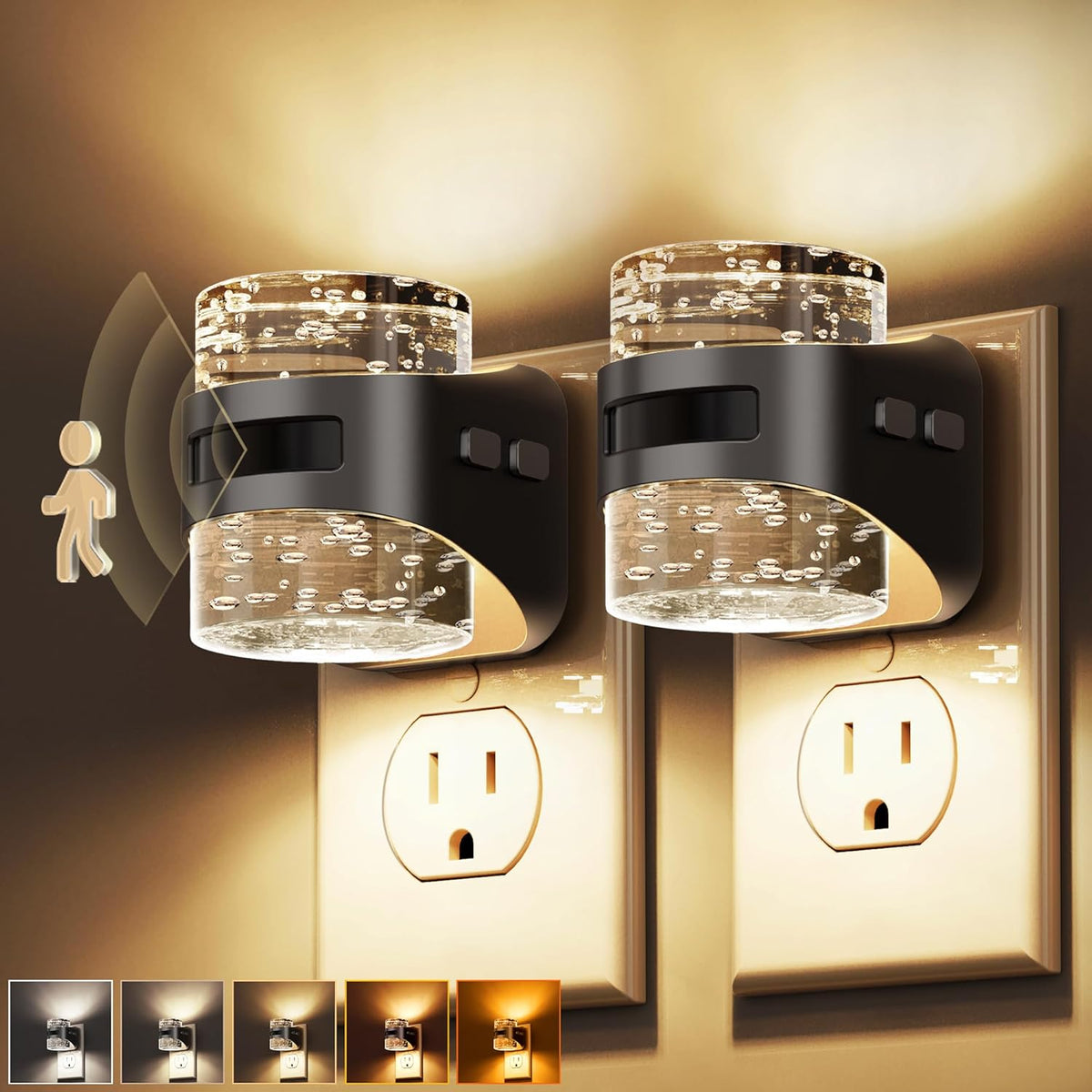 L LOHAS LED Motion Sensor Night Light,5CCT Night Lights Plug into Wall