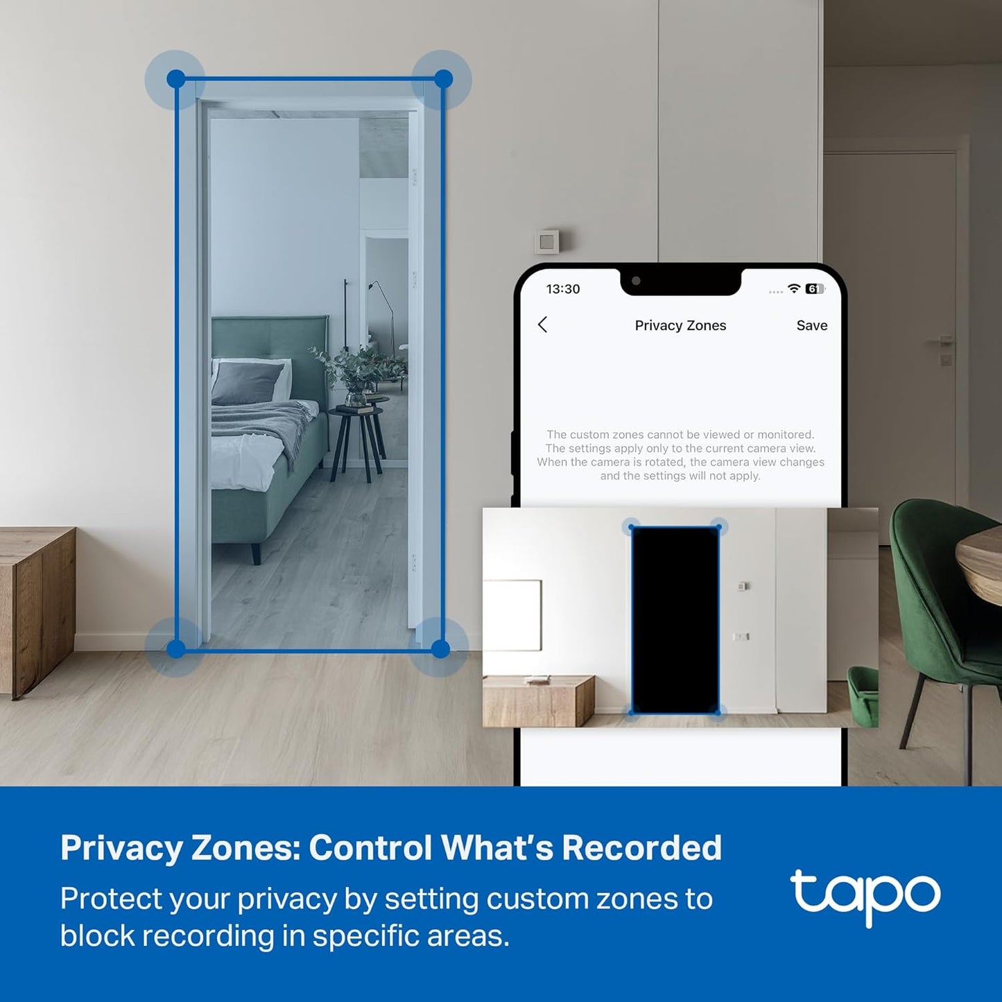 Tapo 4K Indoor Pan/Tilt Wired Security Camera - Works as a Baby Monitor, Person/Pet Detection, Facial Recognition, 360° AI Motion Tracking, Subscription-Free Local Storage or Optional Cloud, C260