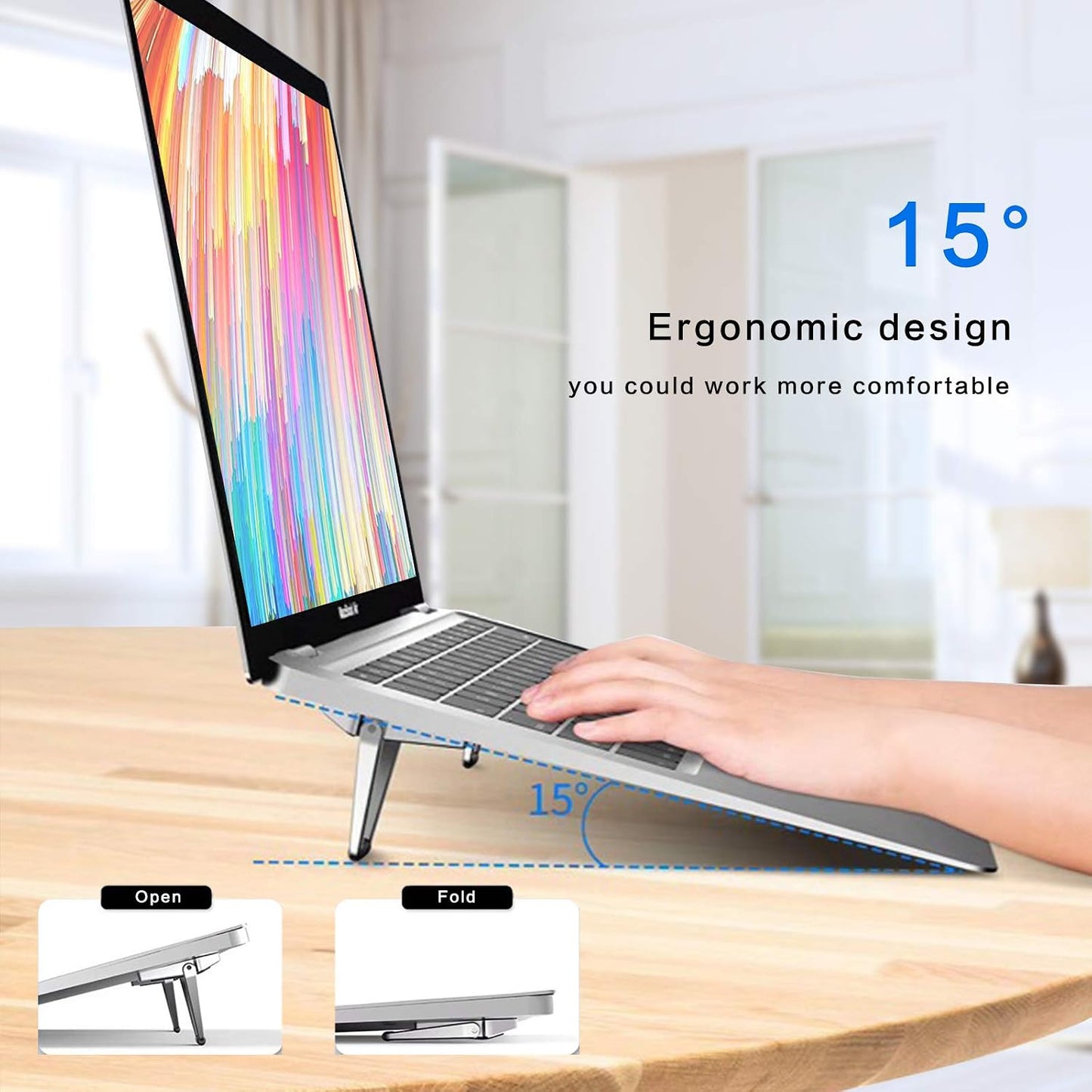 Laptop Stand Portable,Mini Invisible Laptop keyboard Riser for 12-20"Laptop | Portable laptop feet made of zinc alloy, Ergonomic Laptop keyboard Stand Cooling,mini design, stable lifting support,4pcs
