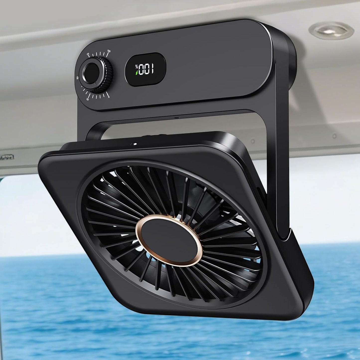 Shintrend Cruise Approved Portable Fan with Magnetic Mount, Rechargeable Cabin Fan with 100 Speeds for Ceiling or Wall, Quiet Cooling for Cruise Travel, Cruise Ship Essentials– White
