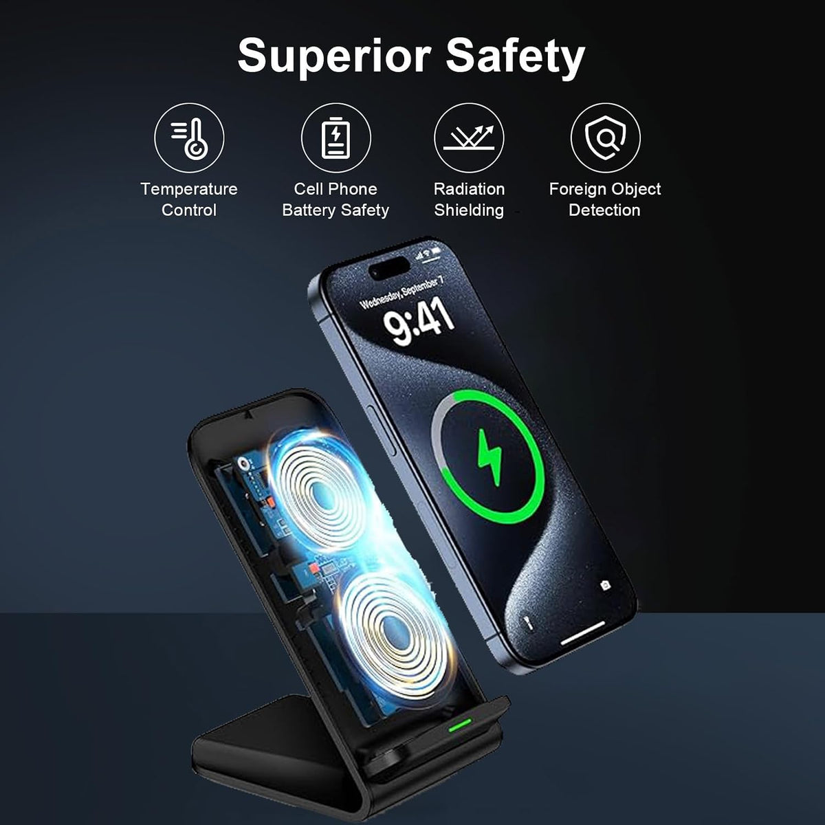 Samsung S25Ultra Wireless Charger Stand Wireless Phone Charger with Adapter