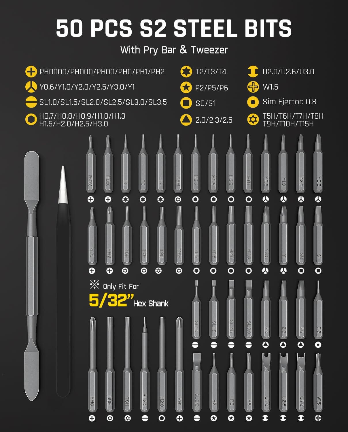 Fanttik E2 Ultra Electric Screwdriver, Precision Screwdriver Set (Grey) | 50 Magnetic Bits, 5/32''Hex Shank, 0.6N.m, RevoStor Magnetic Storage, Repair Kit for PC, Phone, 3D Printer, RC Cars, Drone