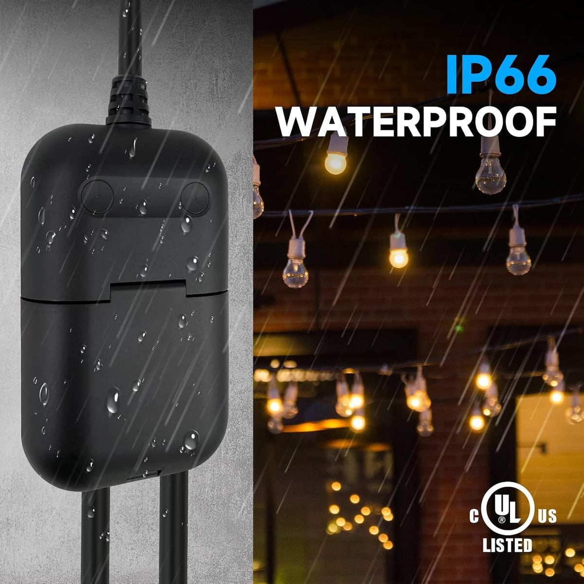 EP Outdoor Smart Plug, WiFi Plug with 2 Individually Sockets, Black