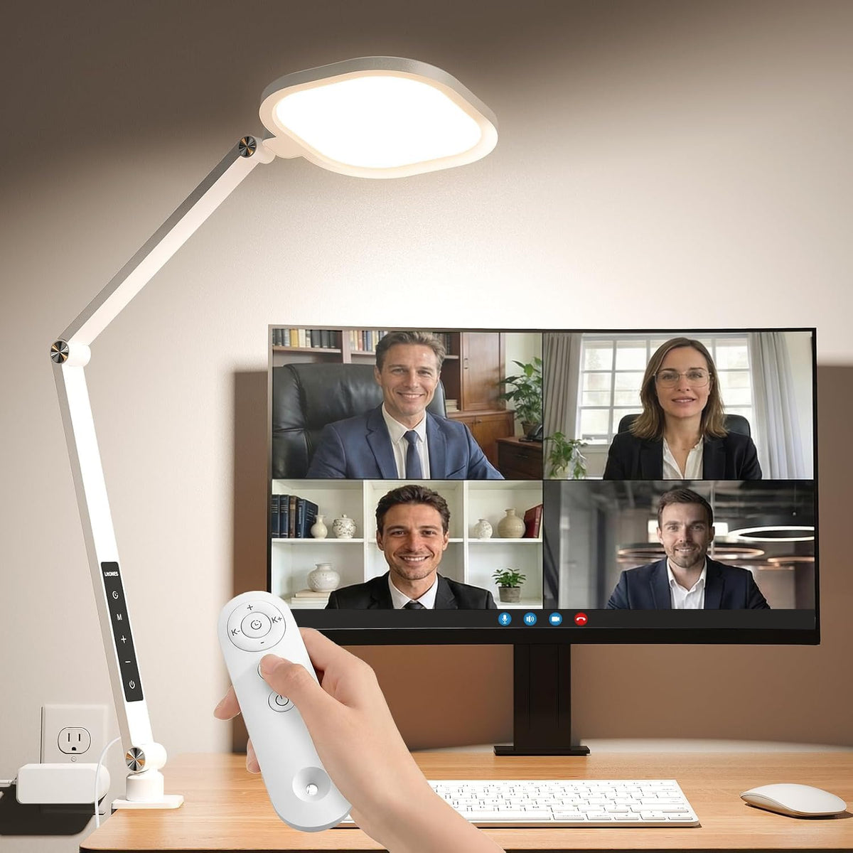 LitONES Video Conference Lighting for Computer, Zoom, Video Recording,White
