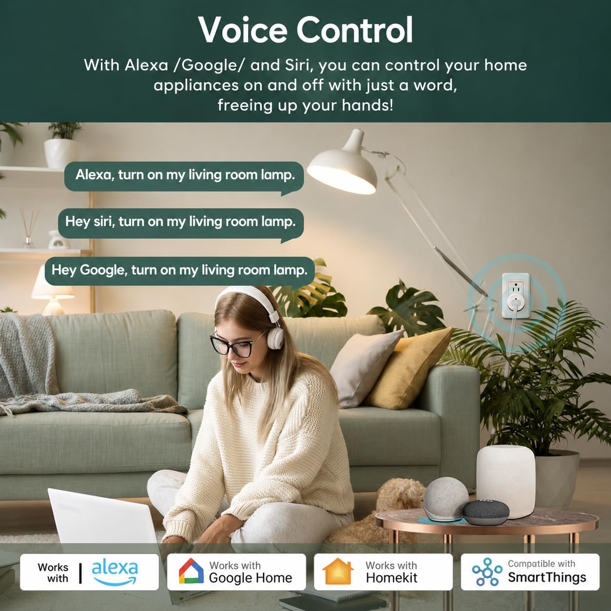 Matter Smart Plug, Compatibility with Apple HomeKit, Google Home, Alexa & SmartThings, Easy Setup, Timer Outlet, 2.4GHz WiFi Only, Matter Hub Required (4 Pack)