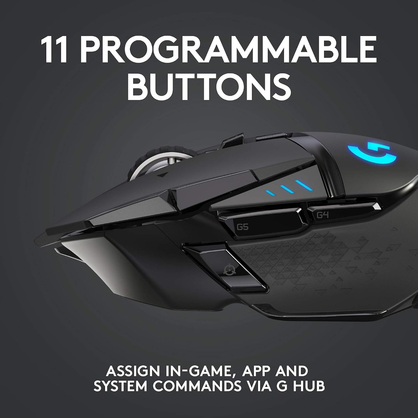 Logitech G502 Lightspeed Wireless Gaming Mouse with Hero 16K Sensor, PowerPlay Compatible, Tunable Weights and Lightsync RGB - Black (Renewed)