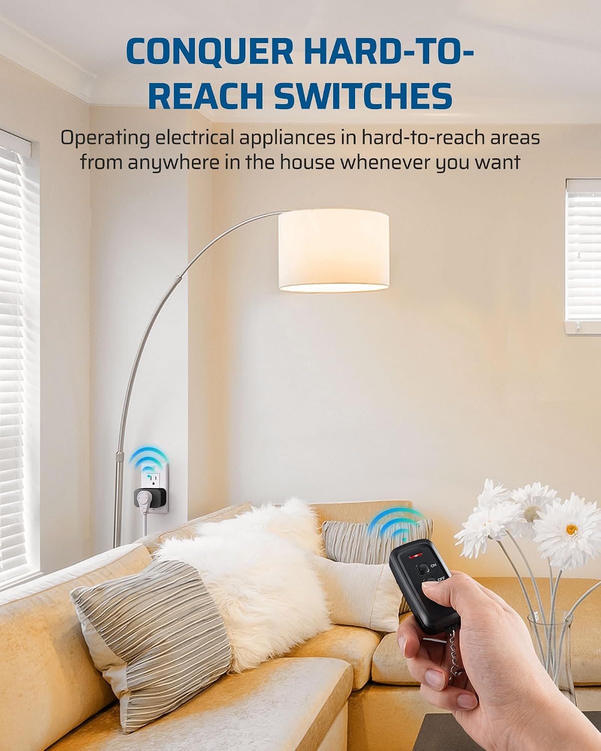 DEWENWILS Indoor Remote Control Outlet No Wiring, 100FT RF Range