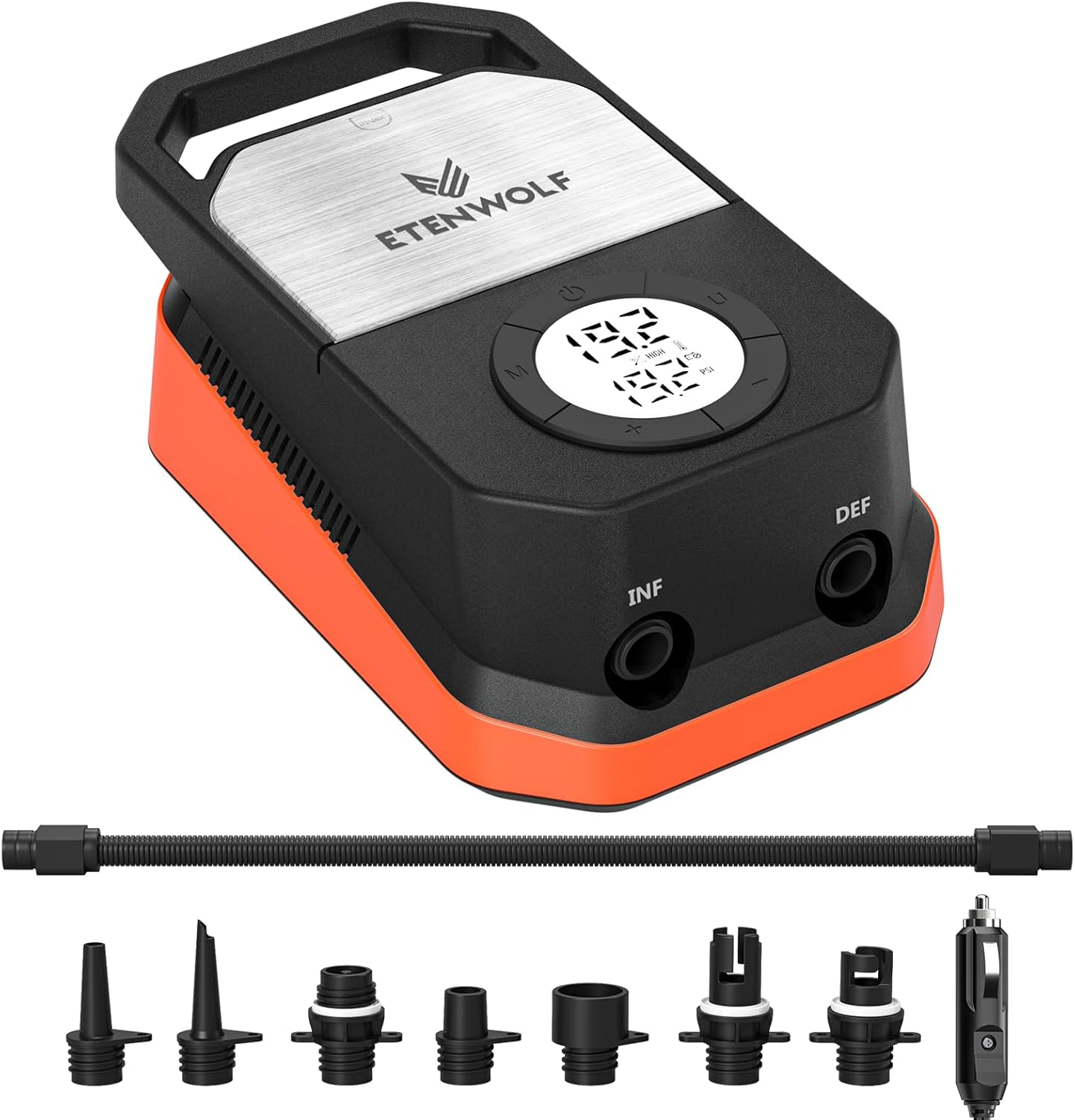 ETENWOLF S4 Paddle Board Pump, 20 PSI High Pressure 12V DC Sup Air Pump | with Auto-Off & Deflation, Faster Portable Electric Pump for Stand Up Paddle Boards, Kayaks, Air Mattress, Tent, Inflatables