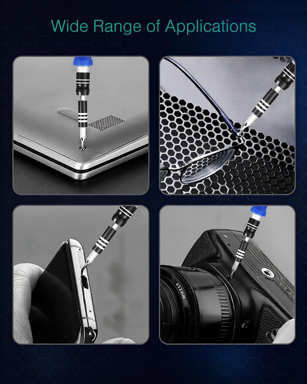ORIA Precision Screwdriver Set, 61 in 1 Small Screwdriver Set with 57 Precision Bits, Portable Repair Tool Kit, Magnetic Screw Driver Kit with Extension Rod for Smartphone, PC, Watch,Toys, Blue