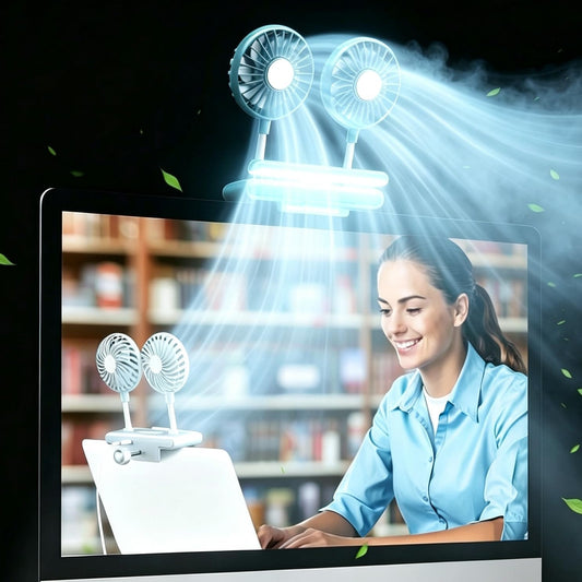 Binguowang Video Conference Lighting fan for Monitor Clip On Dark Green