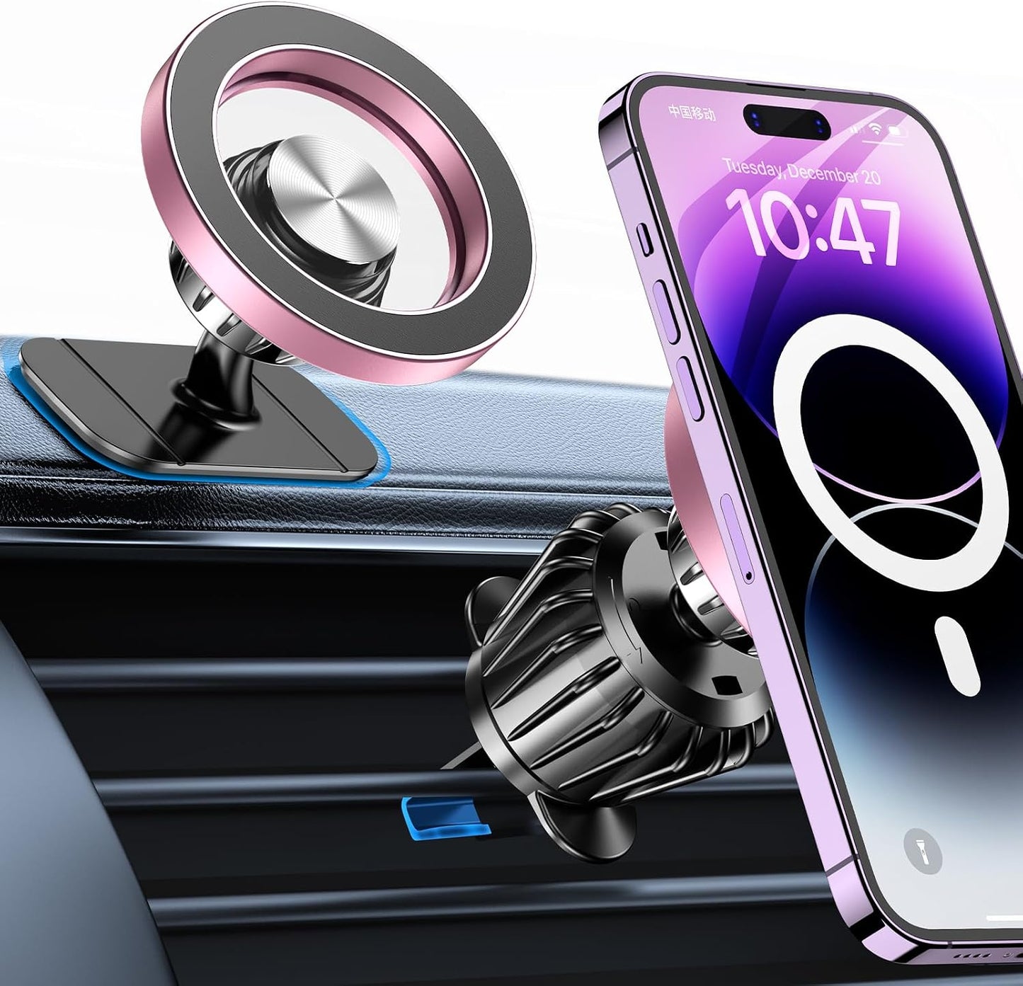 for Magsafe Car Mount【20 Strong Magnets】Magnetic Phone Holder for Car Phone Holder Mount Dash Mounted Holders Cell Phone Holders for Your Car Accessories for Women Men for iPhone 17 16 15 14