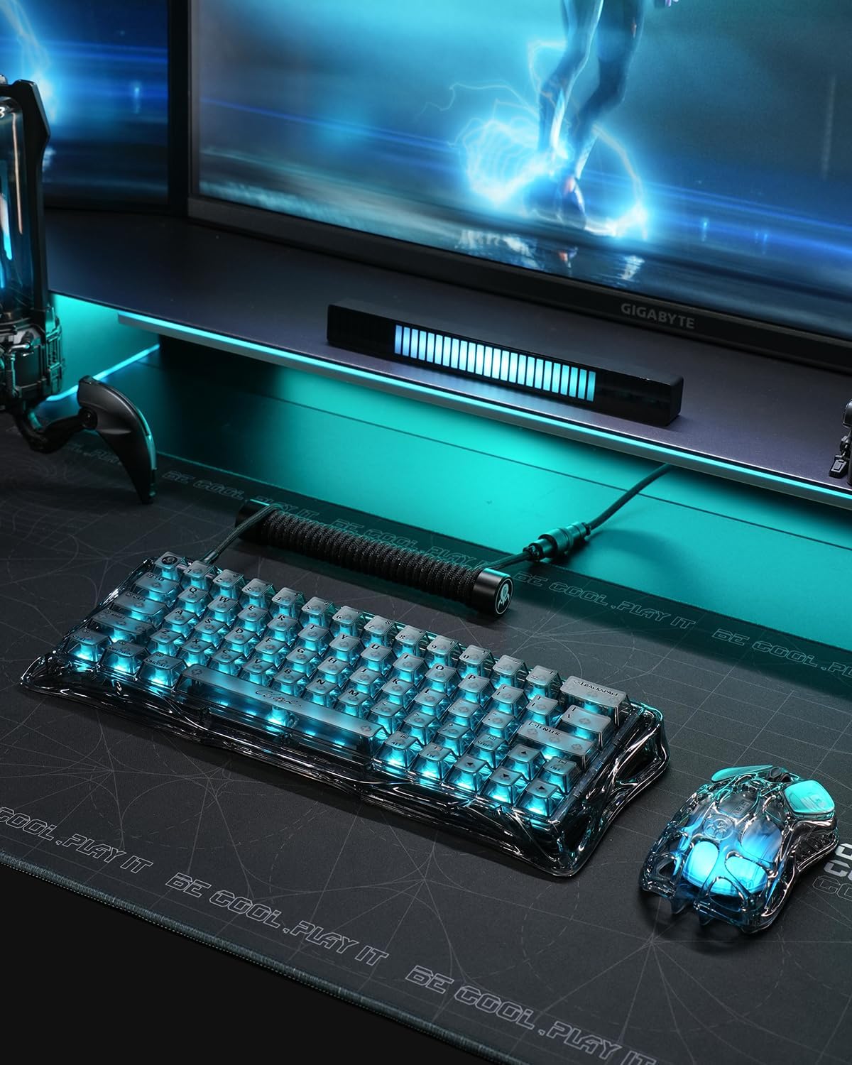 GravaStar Mercury V60 Magnetic Gaming Keyboard, 8000Hz Polling Rate, Rapid Trigger Keyboard with Hall Effect Switches, 0.005mm Precision, Hot-Swappable, RGB, Wired for Windows/Mac - Onyx Crystal