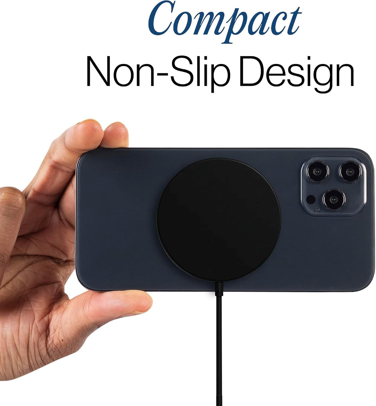 SPOTMINDERS Wireless Charger for iPhone, AirPods, Tracking Card 15W Flat Fast Charging Pad QI Compatible with Samsung, Android, Apple - Magsafe, Non-Slip Surface, Advanced Cooling - No AC Adapter
