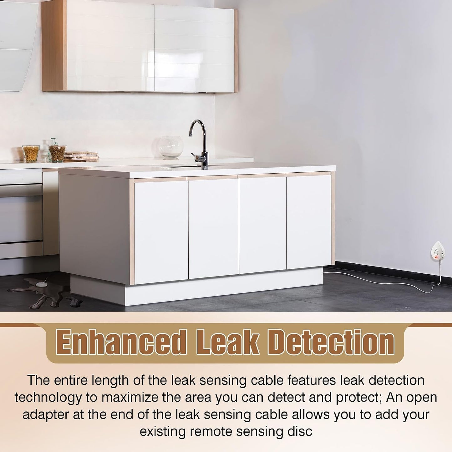 Feekoon Foot Sensing Add Compatible with Moen 920-006, 6' Leak Sensor Extension Cable Accessory Compatible with Flo Smart Water Detector 920-004 920-005, White