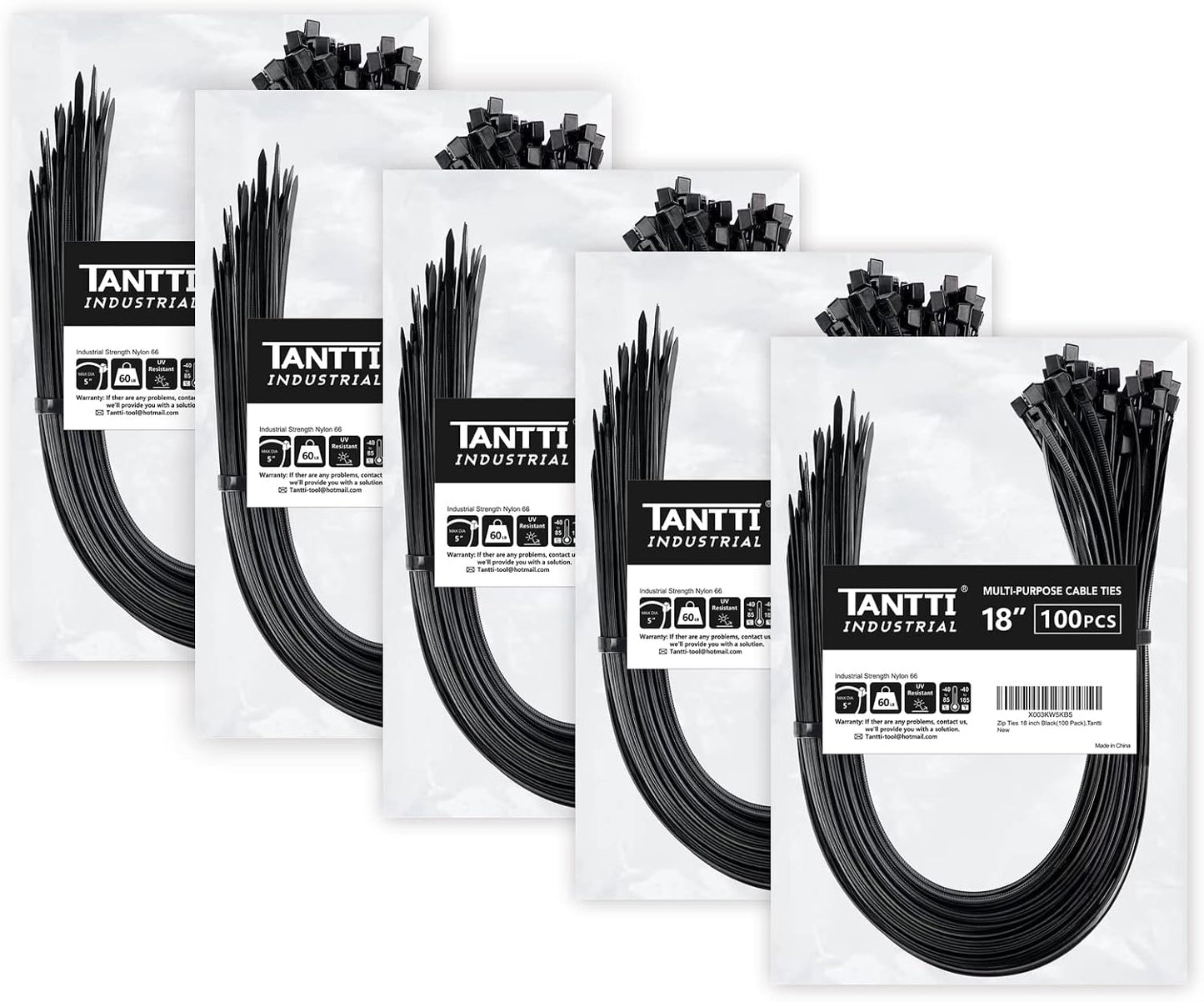 Zip Ties 12 inch, Black Zip Ties 1000 pack, 40lb, Cable Ties, Self-locking Wire ties for indoor and outdoor use, by Tantti