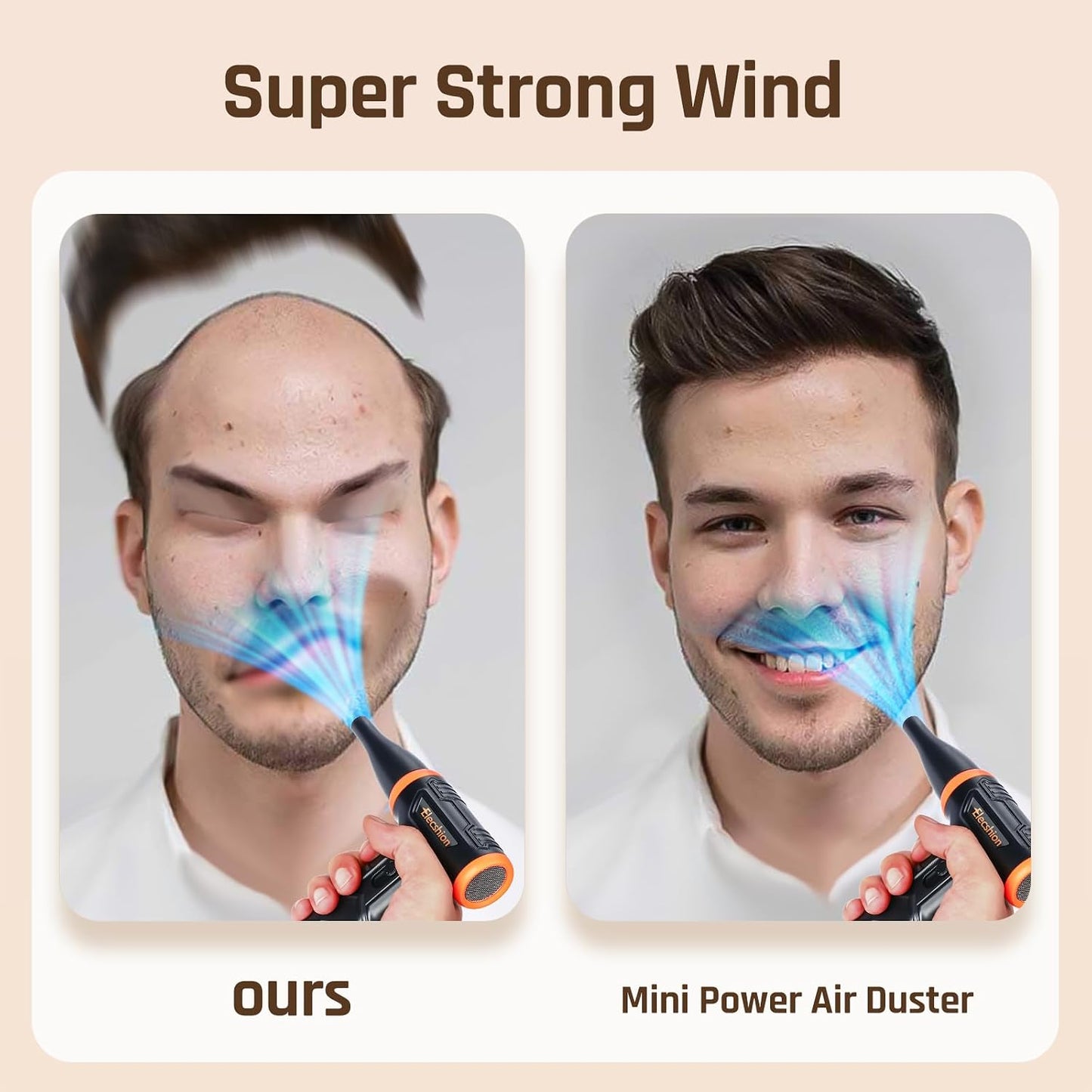Compressed Air Duster - Electric Air Duster, 50 mph 110000RPM Super Power | Cordless Canned Air Dust Blower for PC/Computer/Blaster/Keyboard/Home, Mini/Variable Speed/Quick Dusting