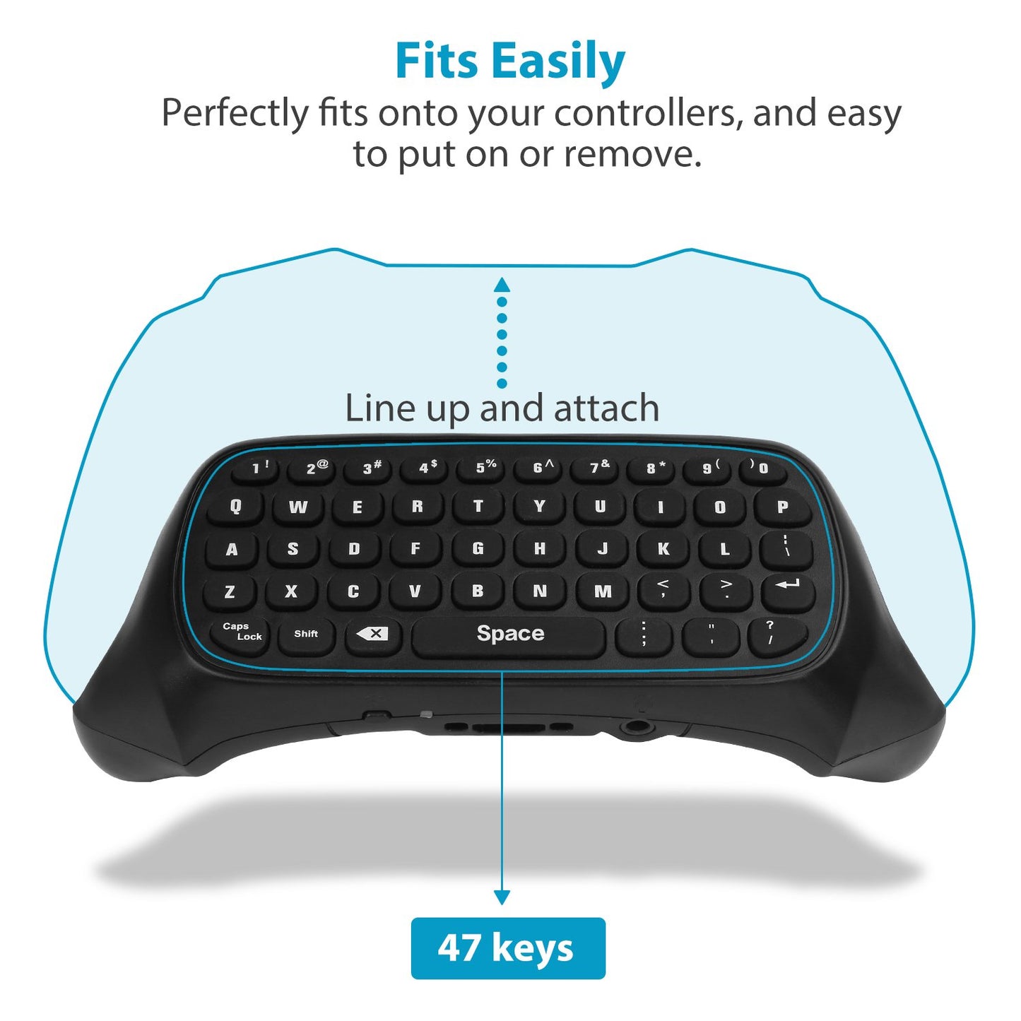 MoKo Green Backlight Keyboard for Xbox One Controller, Black | Wireless Chatpad with Headset & Audio Jack, Accessories fits Xbox One/One S/ Elite/2, Series X/S, 2.4G Receiver Included