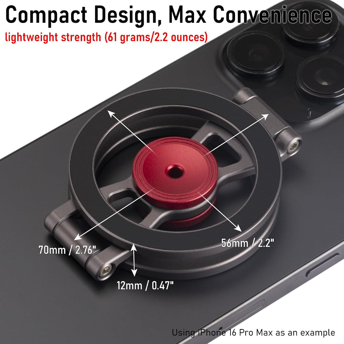 Magnetic Phone Stand & Fidget Spinner Combo– Hands-Free Holder for iPhone 12-17/MagSafe Cases – Dual Magnetic Rings, Strong Adhesion, Stress Relief Accessory for Home/Office/Travel/Gym