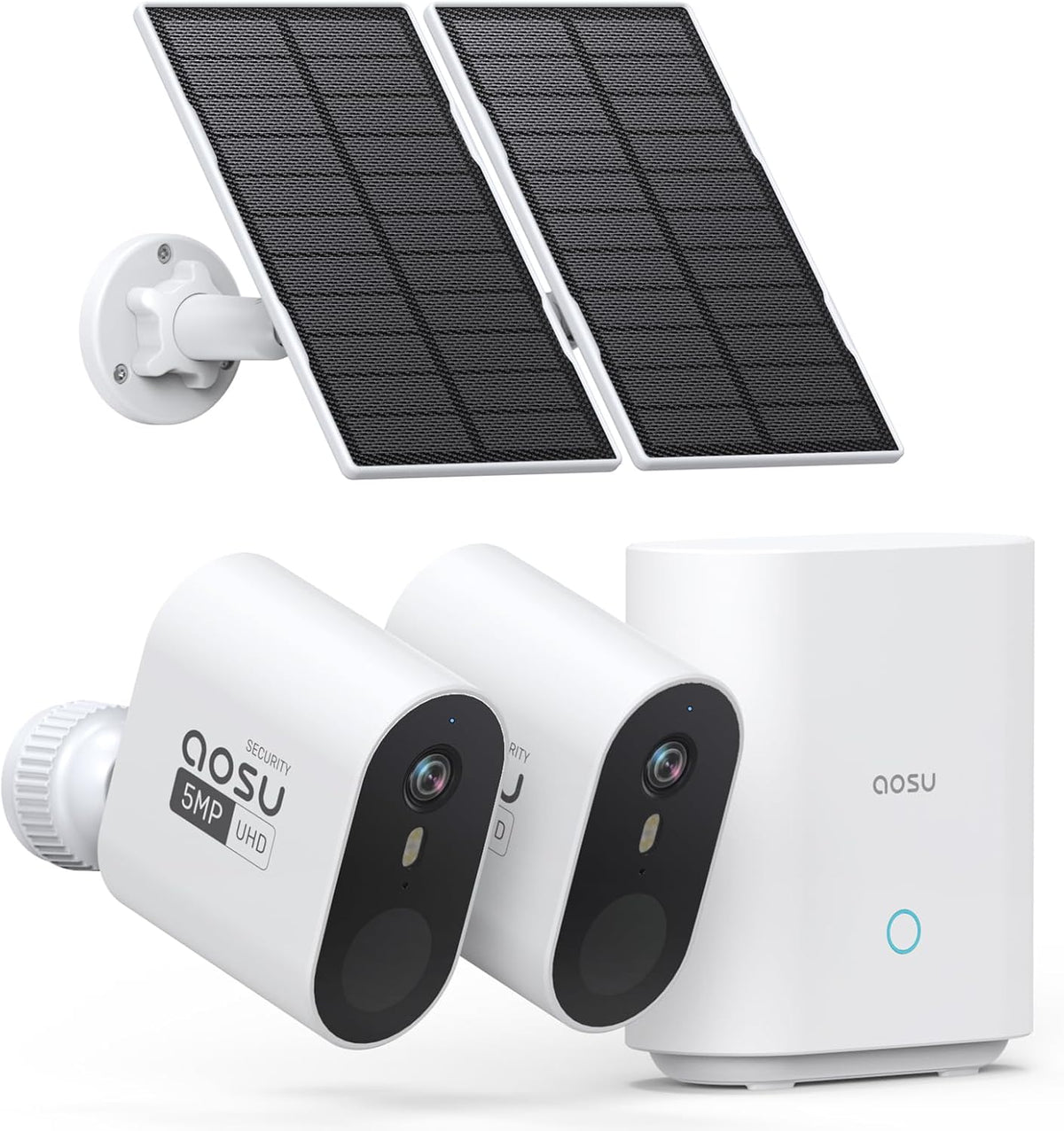 aosu 3K/5MP Solar Security Cameras Wireless Outdoor System, 2-Cam-Kit