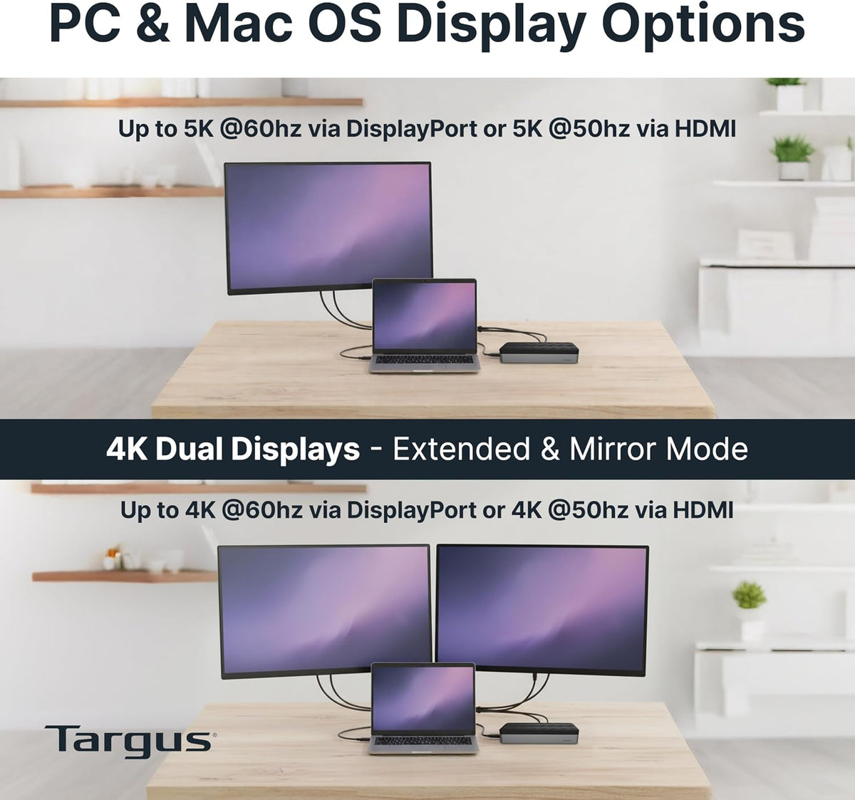 Targus USB-C Universal Quad 4K (QV4K) Docking Station with 100W Power Delivery, Black (DOCK570USZ)