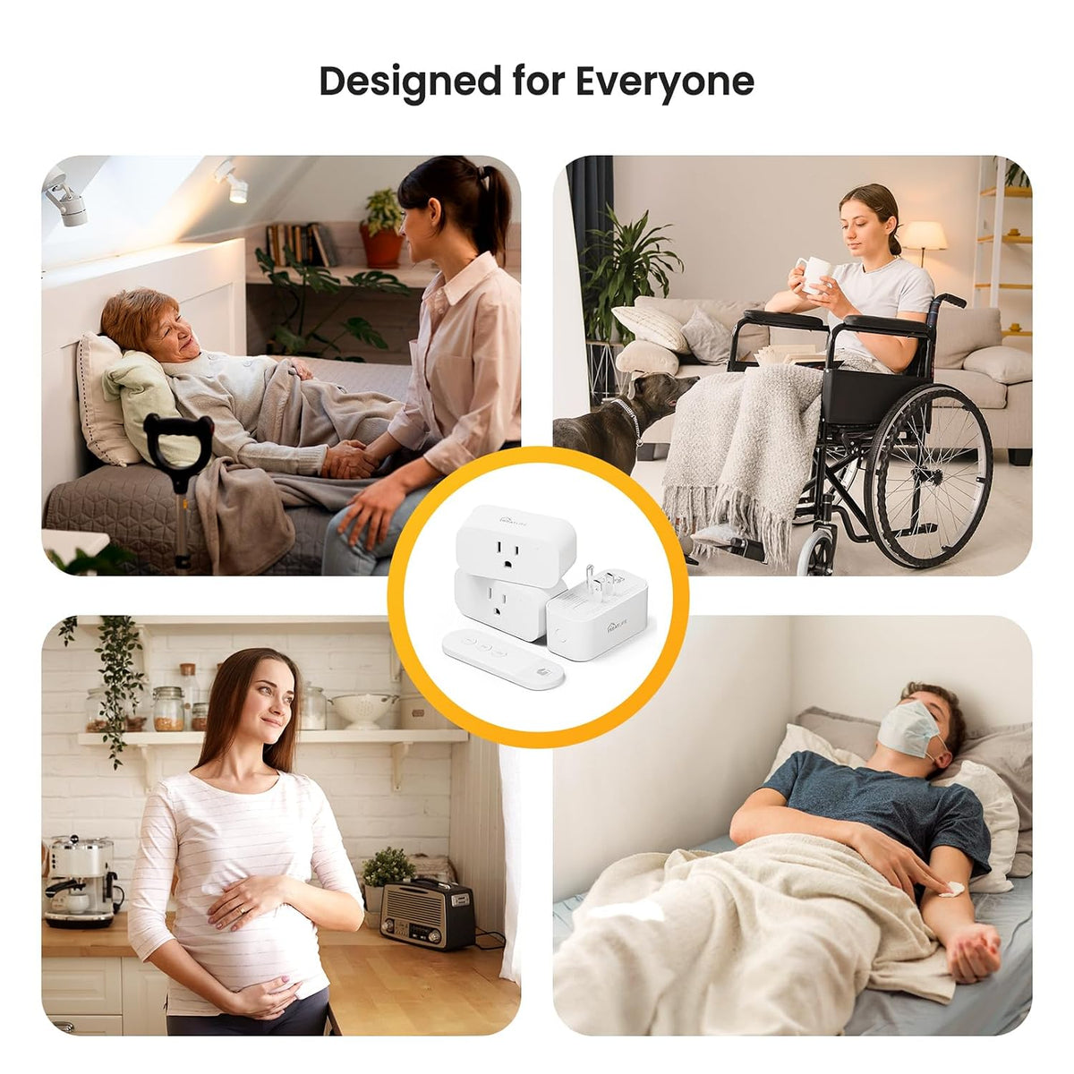 TREATLIFE 3Pack Mini Remote Control Outlet Plug with Magnetic Remote, 15A/1800W Wireless Light Switch for Lamps, Fans, Household Appliances, No Hub Required, 2 Years Warranty