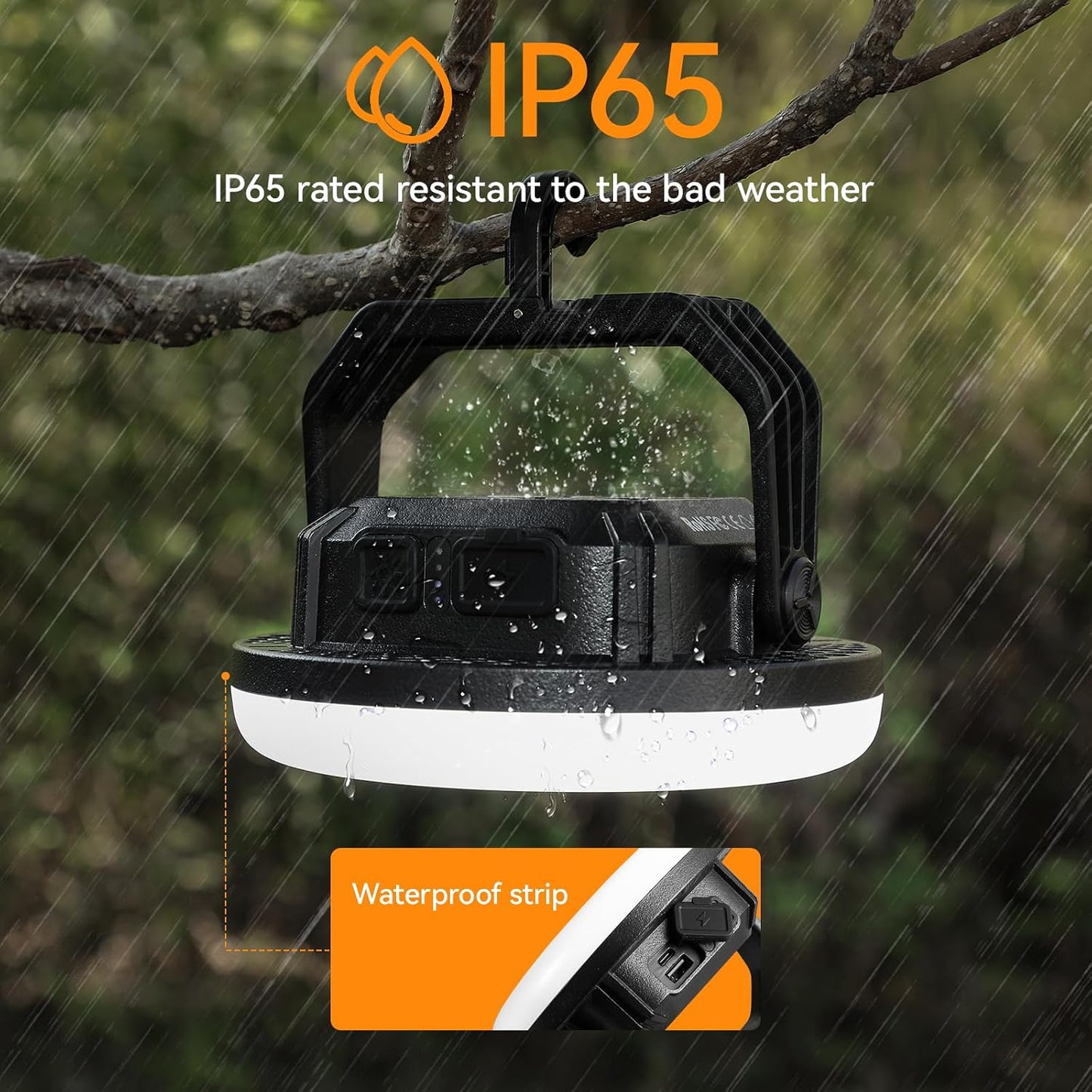 VAVOFO 30W 3000LM LED Camping Lantern Rechargeable, 3 Lighting Modes, 7200mAh Camping Lights ,IP65 Waterproof Flashlight , Portable Tent Light with Magnetic Base for Emergencies, Power Outages(Black)