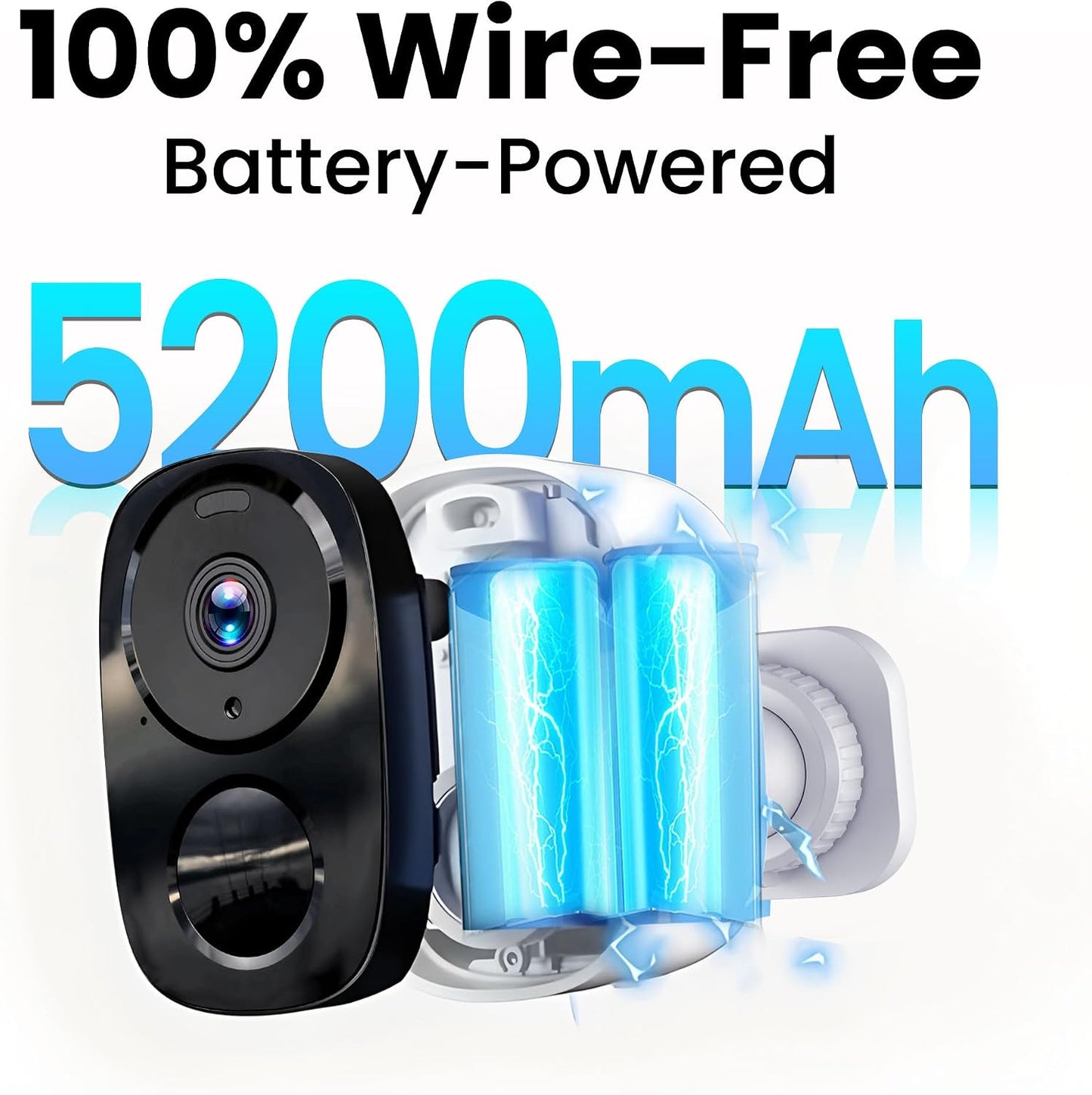 2026 Upgraded 2K Security Cameras Wireless Outdoor, Free Cloud Storage, 1-6 Months Battery Life, Waterproof, 2-Way Talk, AI Motion Detection Spotlight Siren Alarm Cameras for Home Security
