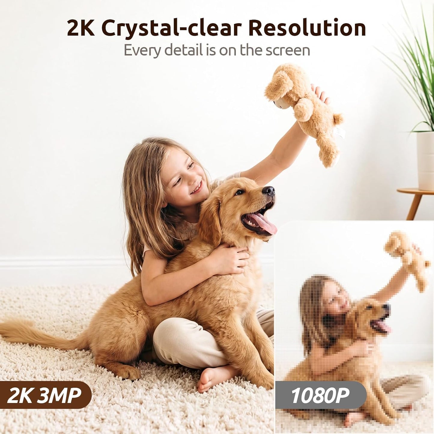 AOQEE 5G Indoor Camera-2K Pet Camera with Phone App, Dual-Band Wi-Fi Cameras for Home Security, 360° PTZ Auto-Tracking to Monitor Dog/Cat/Puppy, Motion Alert, 24/7 TF Card Storage, Plug-in, G5 2pack