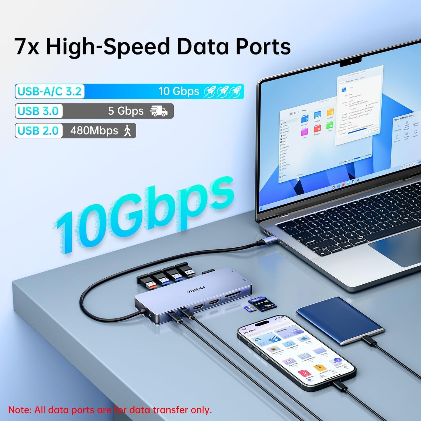 USB C Laptop Docking Station Dual Monitor for Dell/Lenovo/HP, 15 in 1 USB C Hub Multiport Adapter Dongle Dock USB-C to 2 HDMI 4K@60Hz, 8K DisplayPort, 2 USB-C 10Gbps, 5 USB-A, 100W PD, Ethernet, SD/TF