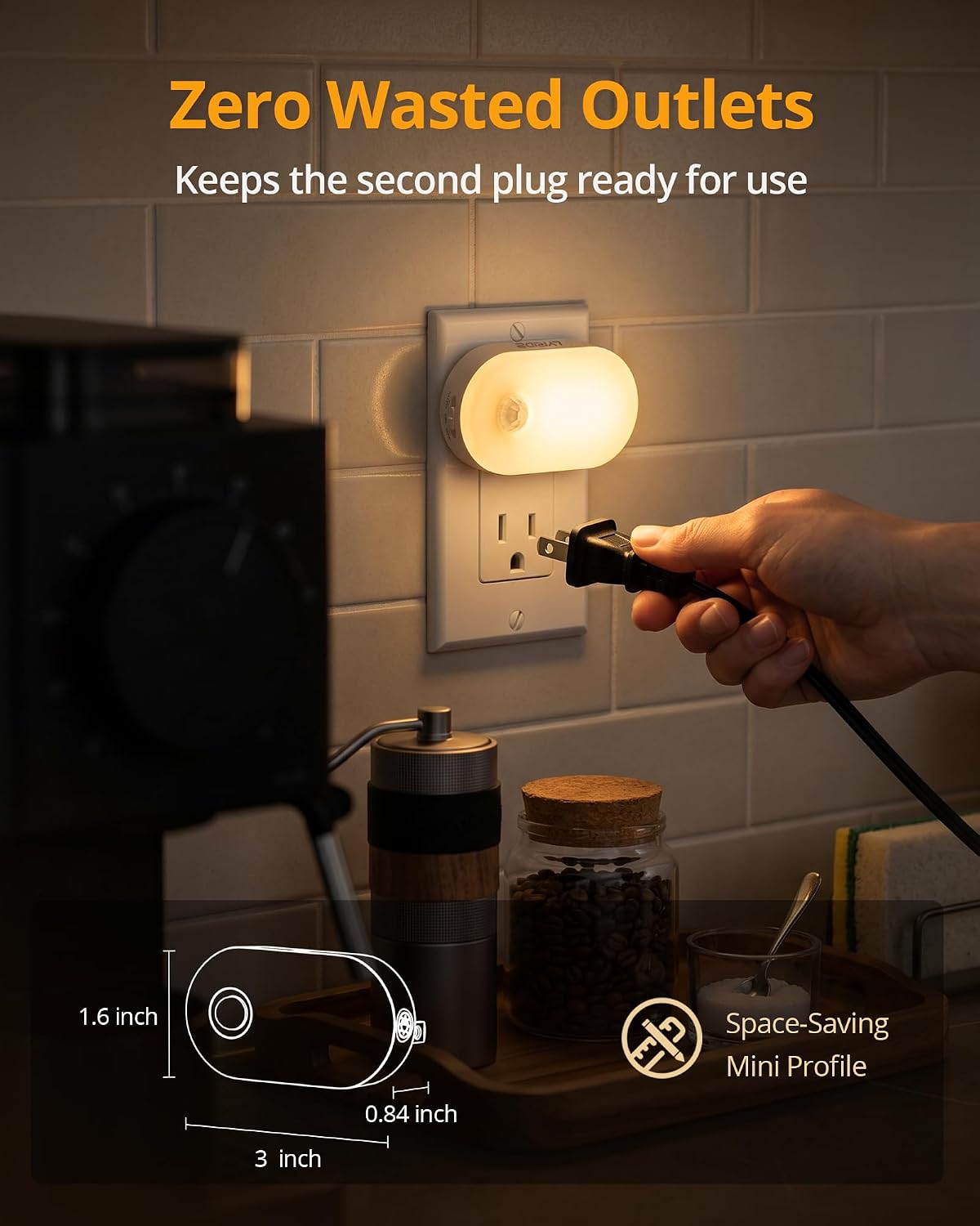 Lyridz 120 Lumens Ultra Bright Plug-in Motion Sensor Night Light, 6-Pack