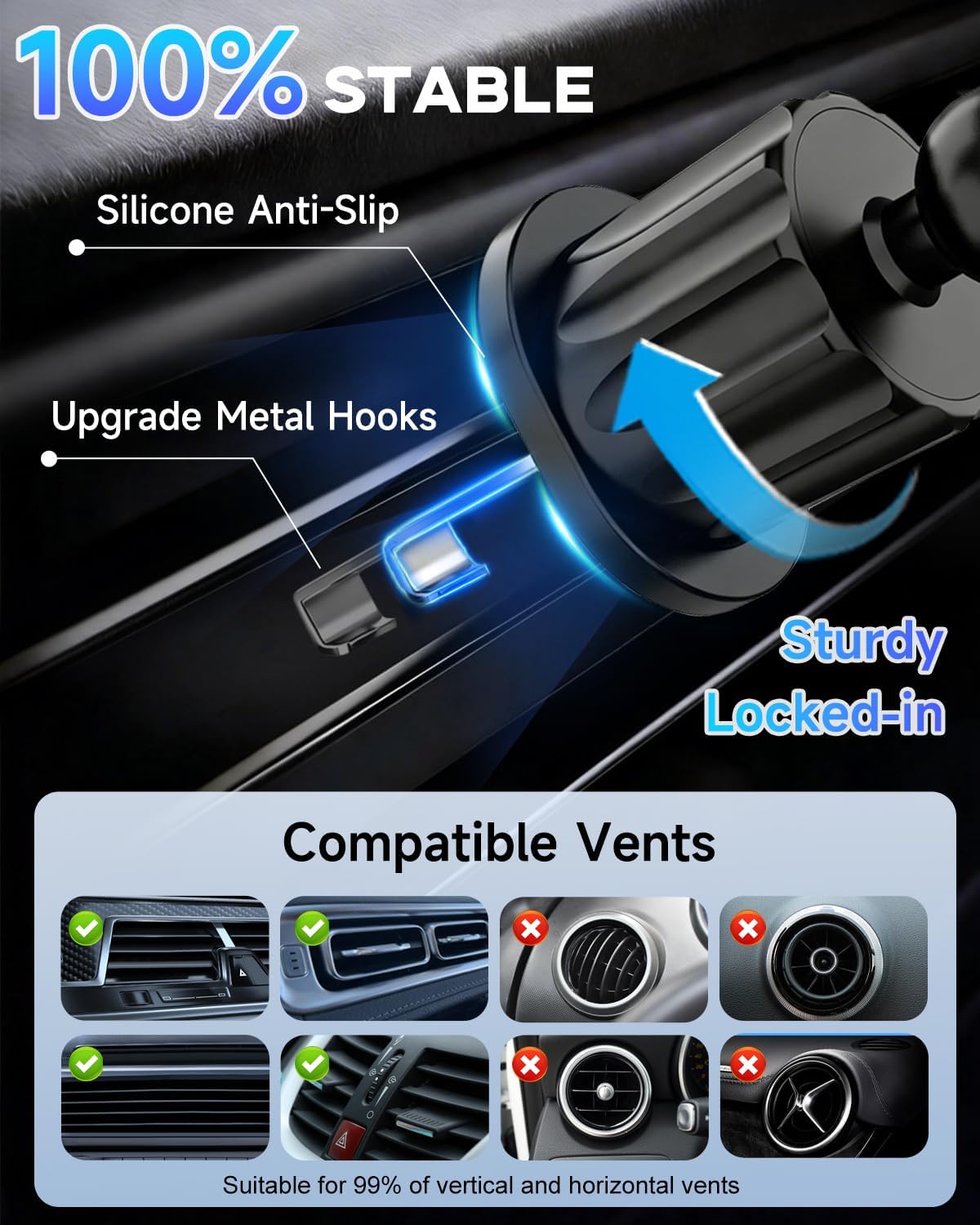 for MagSafe Car Mount Charger 15W Fast Magnetic Wireless Car Charger Holder | [3000gf Ultra Magnet] Magnetic Phone Holder Charging for Your Car, 360° Vent/Dashboard Car Bracket Stand for iPhone & Android