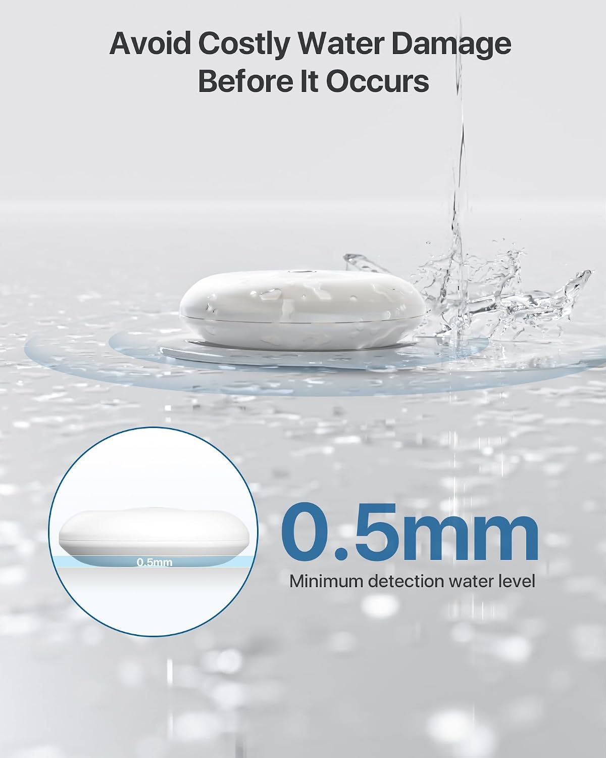 Water Leak Detector 3 Pack & Smart Hub for Home, | Wireless 2.4GHz WiFi & Zigbee, Mini Water Alarm Leak Detector, Audible Alarm APP Notification, Water Sensor IP66 Waterproof