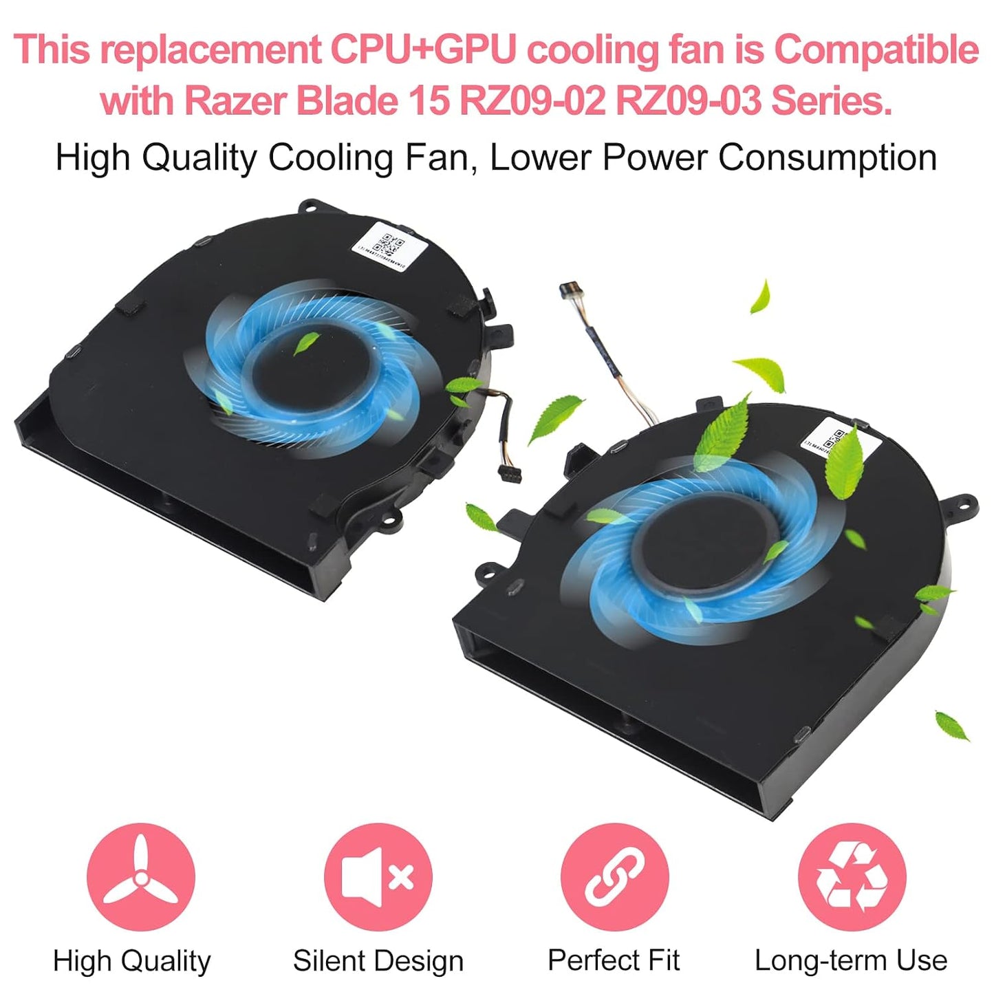 Upgraded CPU+GPU Cooling Fan Replacement Compatible with Razer Blade 15 RZ09-0270 RZ09-0300 RZ09-03009E97 RZ09-0328 RZ09-03287E72 RZ09-02705E75 RZ09-02705E76 Series Laptop, Professional Tool Kit