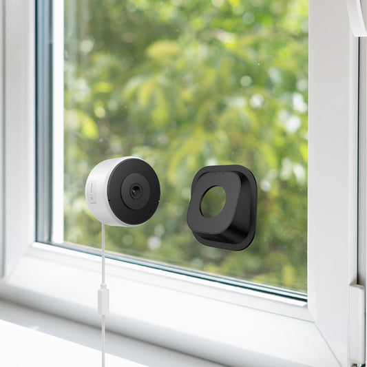 Luna Window Camera, 2K Dual-Band WiFi6 Wired Indoor Security Camera | Smart AI Motion Detection, Color Night Vision, Stick-On Angled Glass Mount, Easy Installation Camera for Home Security