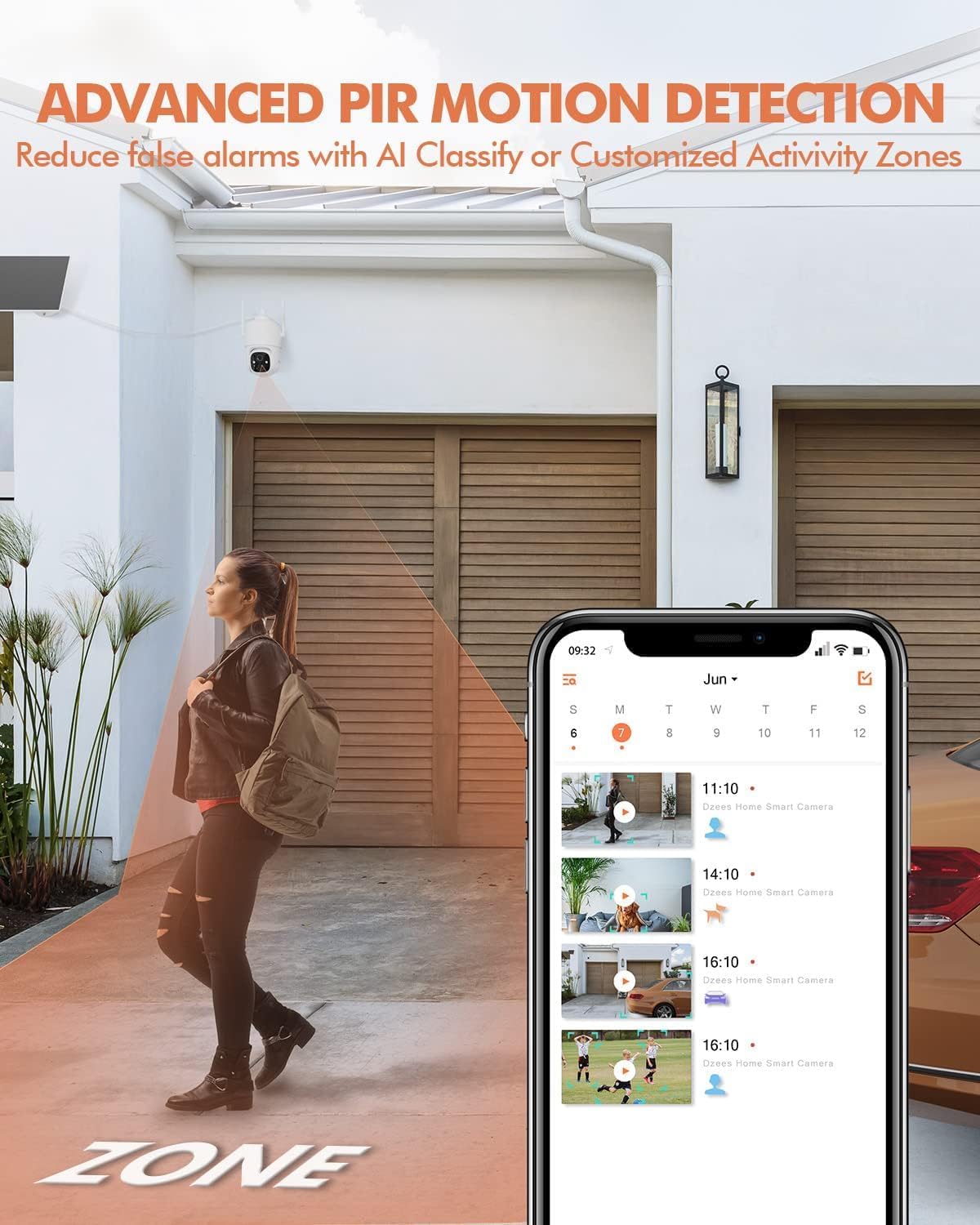 Dzees 2K Pan/Tilt 360° Security Cameras Wireless Outdoor, 2 Pack