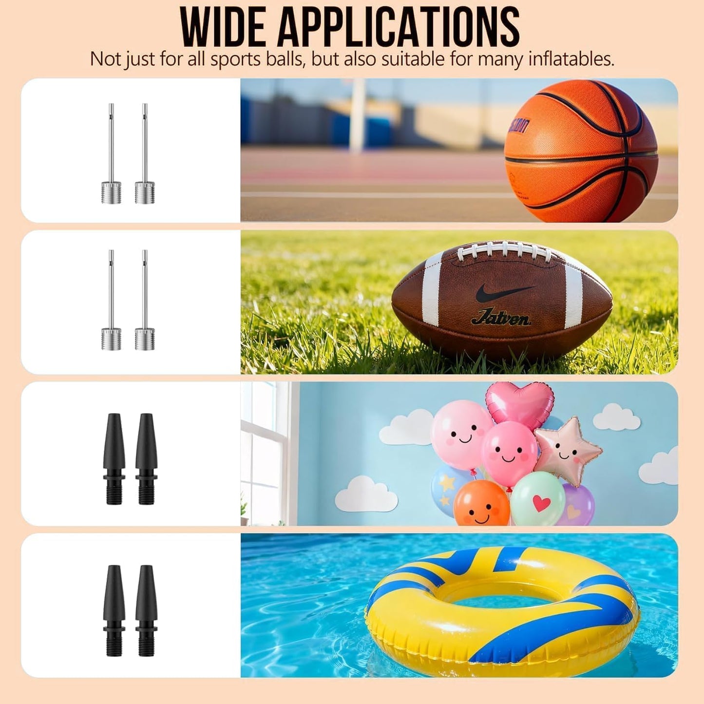 Electric Ball Pump,Smart Air Pump Portable Fast Inflation Accurate Pressure Gauge and Digital LCD Display for All Sport Balls Basketball Football Soccer Volleyball (2Pin & 2Nozzle & 1Spout)