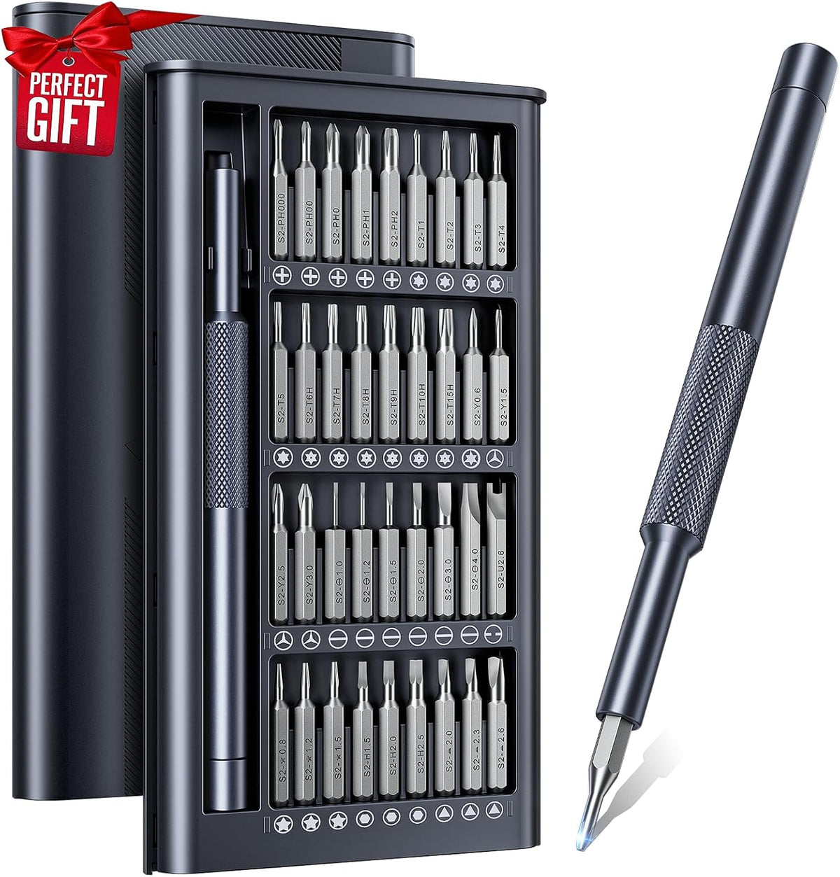 AXTH 76-in-1 Mini Electric Screwdriver Set, [Precise Torque Control] | Magnetic Power Precision Screw driver, Rechargeable Tiny Cordless Repair Tool Kit, for Eyeglass, Watch, Computer, Electronic