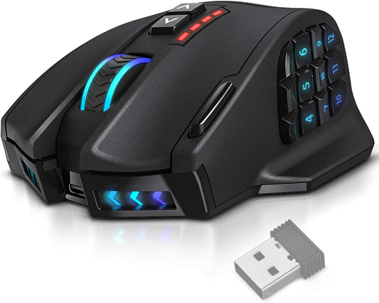UtechSmart Venus Gaming Mouse RGB Wired, 16400 DPI High Precision Laser Programmable MMO Computer Gaming Mice