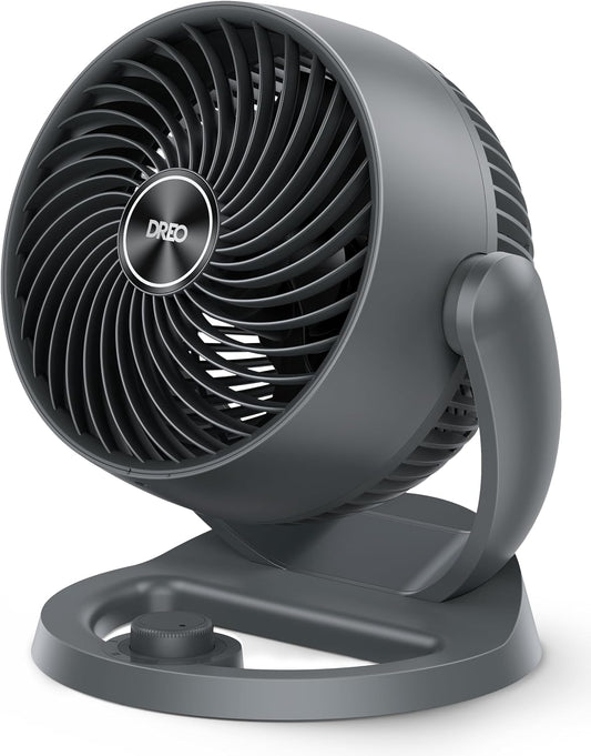 DREO Desk Fan, 12-Inch Air Circulator Fan for Bedroom, 70ft Powerful Airflow, 120° Tilt Adjustment, 25dB Ultra-Quiet, 3 Speeds Small Table Fan for Whole Room, Home, Office
