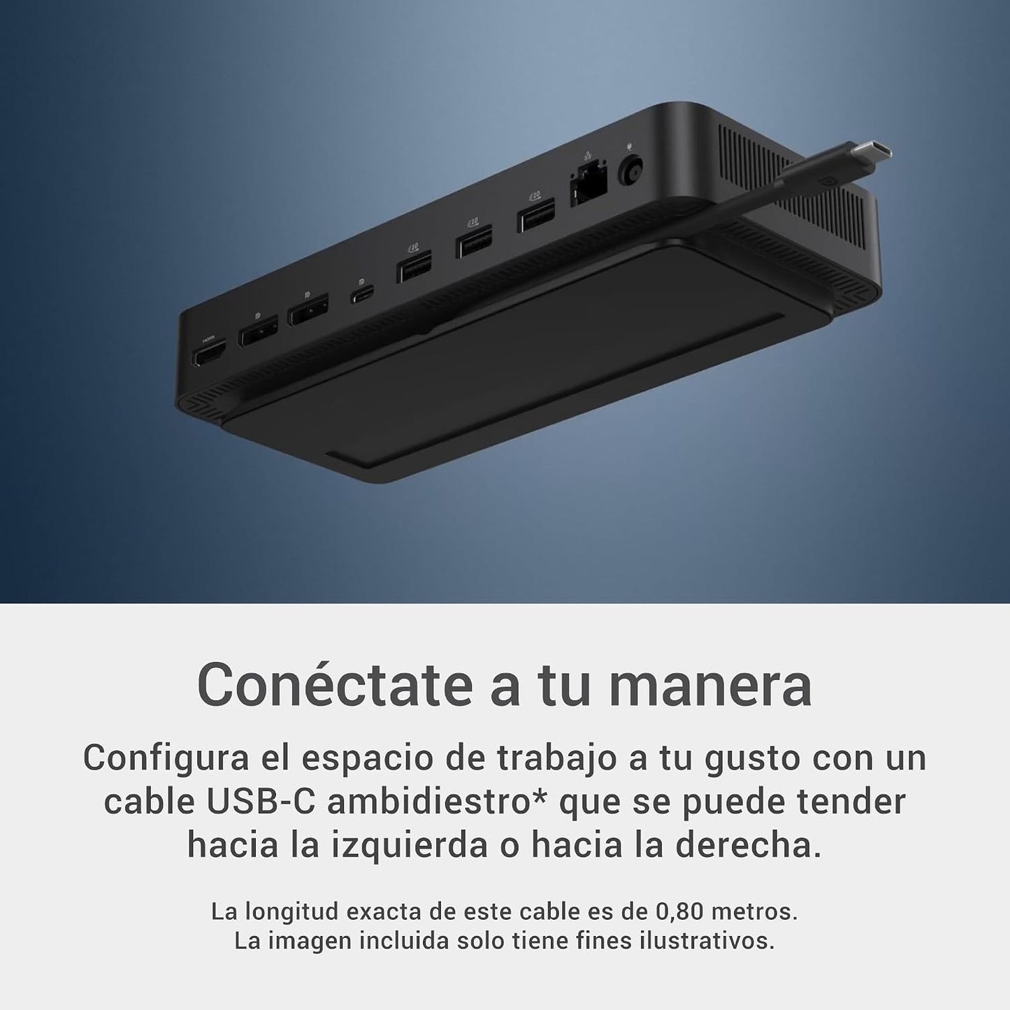 Dell Pro Dock WD25 Docking Station - USB-C with 100W Charging, Supports 4 Displays, 2X DP 1.4, HDMI 2.1, 6 USB Ports, 2.5GbE Ethernet, Durable Compact Design