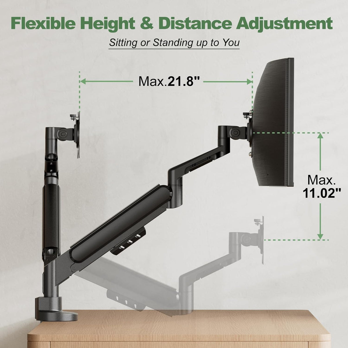 Dual Monitor Stand for Two Ultrawide 13"-34" Flat/Curved Computer Screens