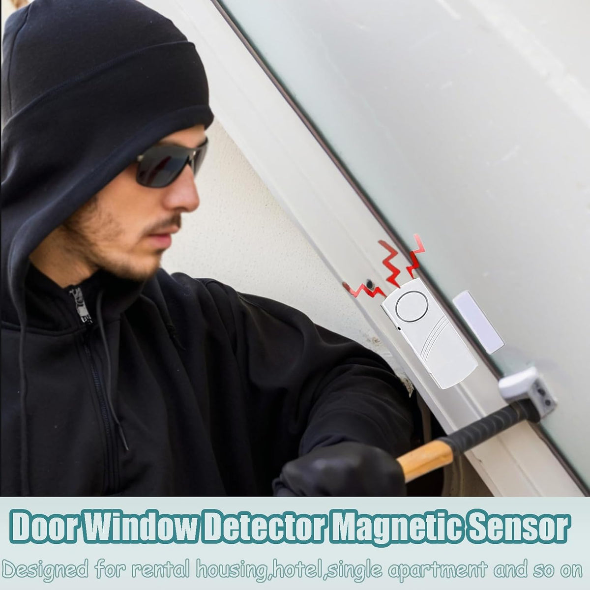 10 Pack Window & Door Alarm Bell, Wireless Sensor Door Window Burglar Alarm | 90DB Window & Door Alarm Bell,for Bedroom, Garage, Apartment, Dorm, RV & Office,Kids Safety