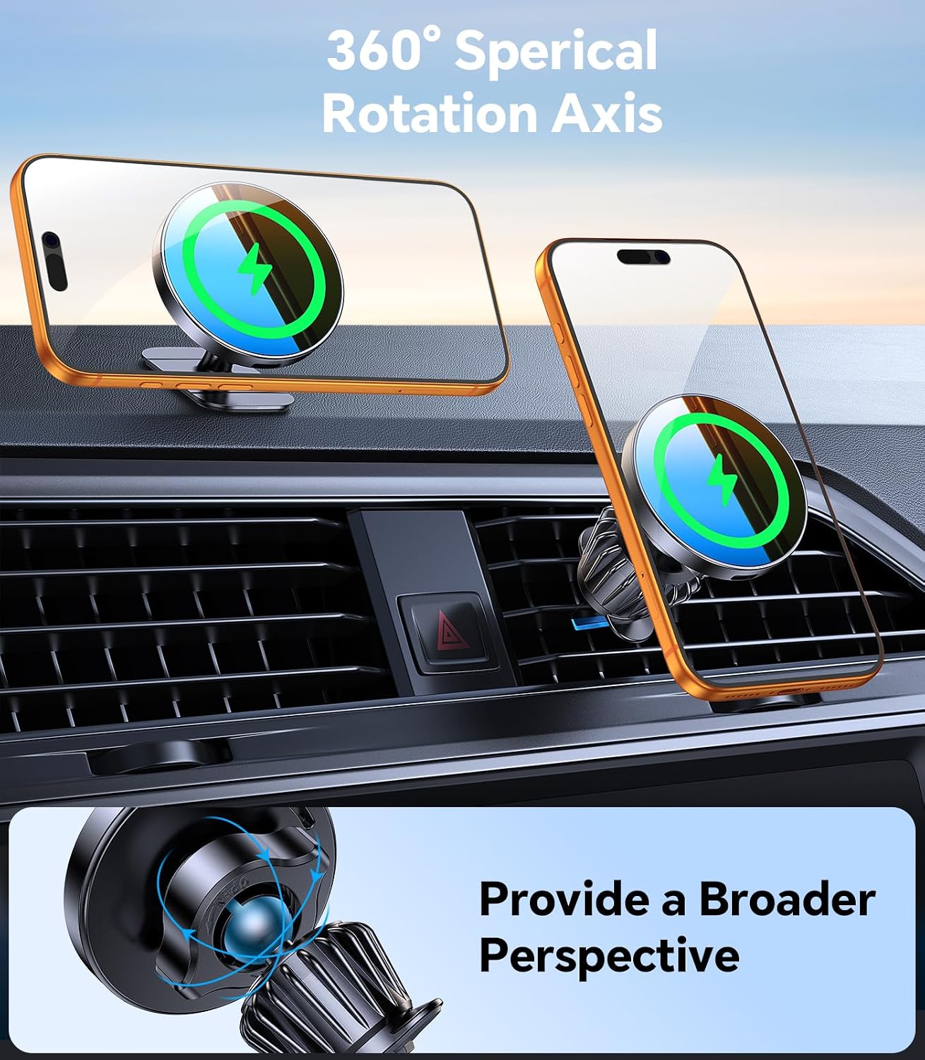 for MagSafe Car Mount Charger【Stronger Magnets】Magnetic Wireless Car Charger with Dashboard Pad Mounting Phone Holders for Your Car Accessories for Women Men Car Mount for iPhone 17 16 15 14