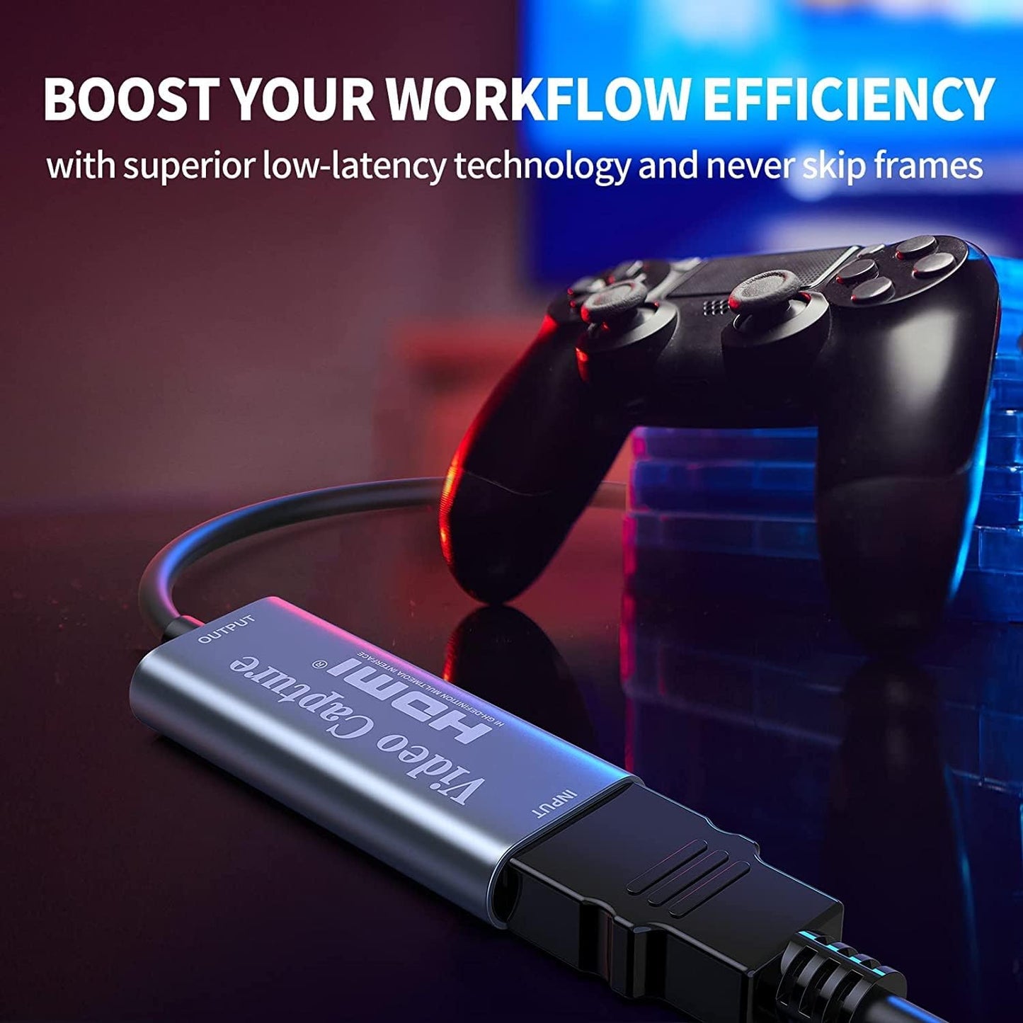 Papeaso Video Capture Card, Video Recording Card Wonderful 4K HDMI to 1080P USB C for Gaming Streaming TV Recorder, for Windows Mac OS System with USB C Adapter to Adjust PS4, Switch, Xbox1